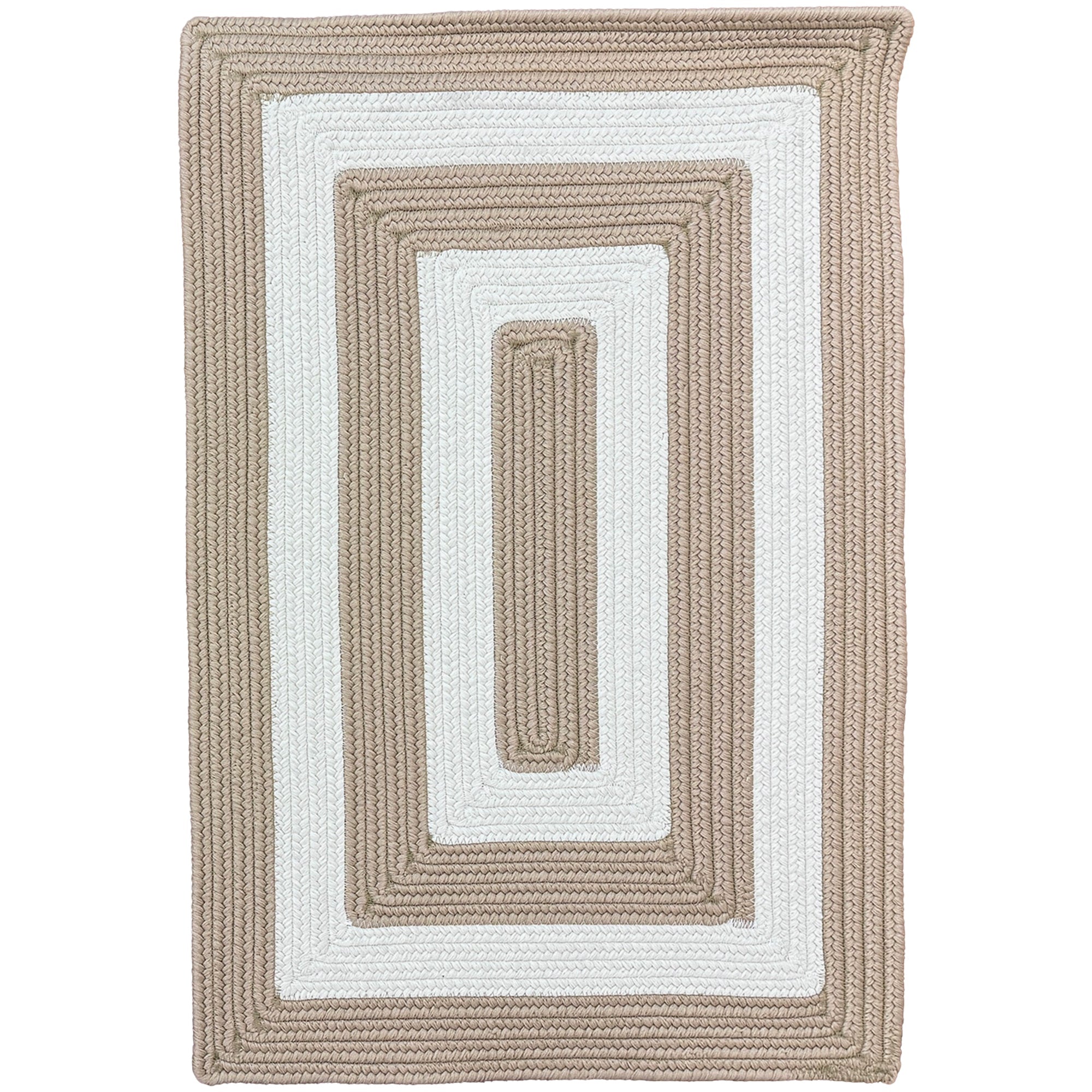 Timeless Camel Braided Rug Concentric Rectangle image