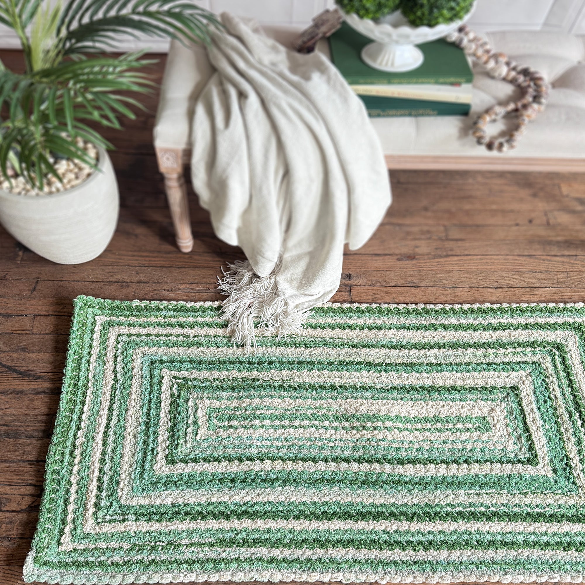 Crafted Meadow Braided Rug Concentric Rectangle image