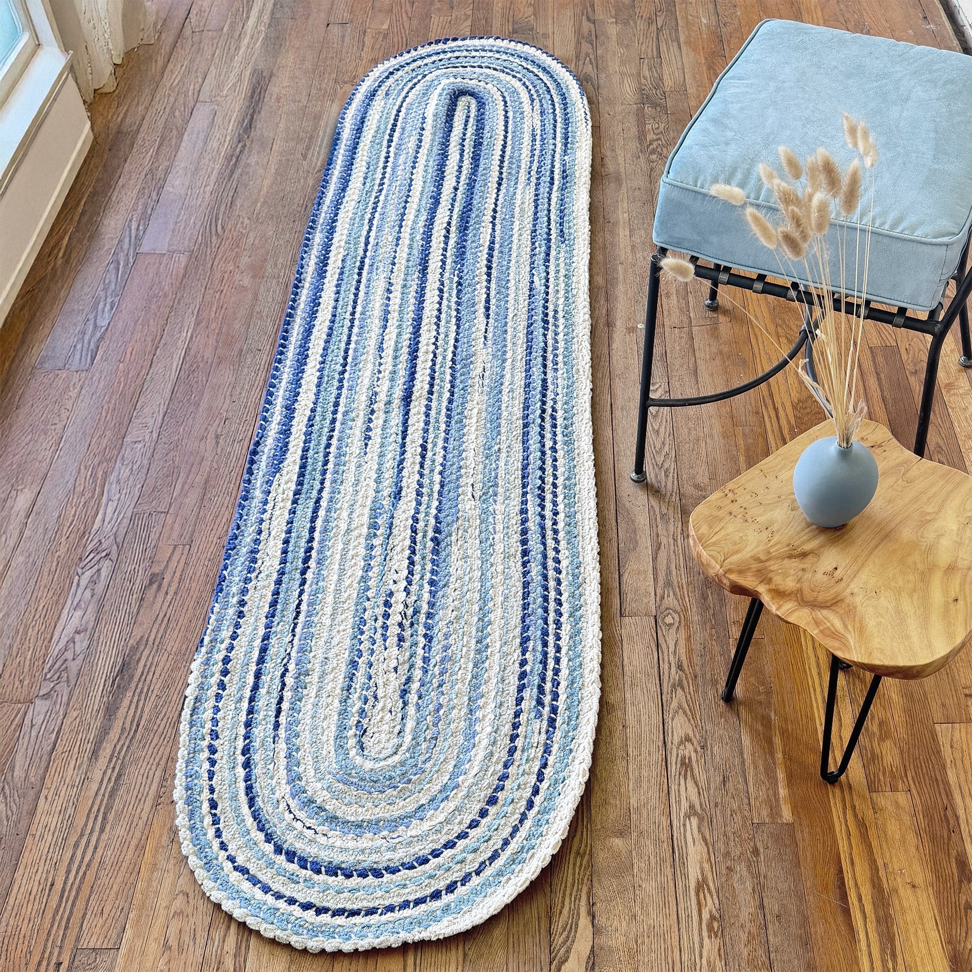 Crafted Seafoam Braided Rug Oval image