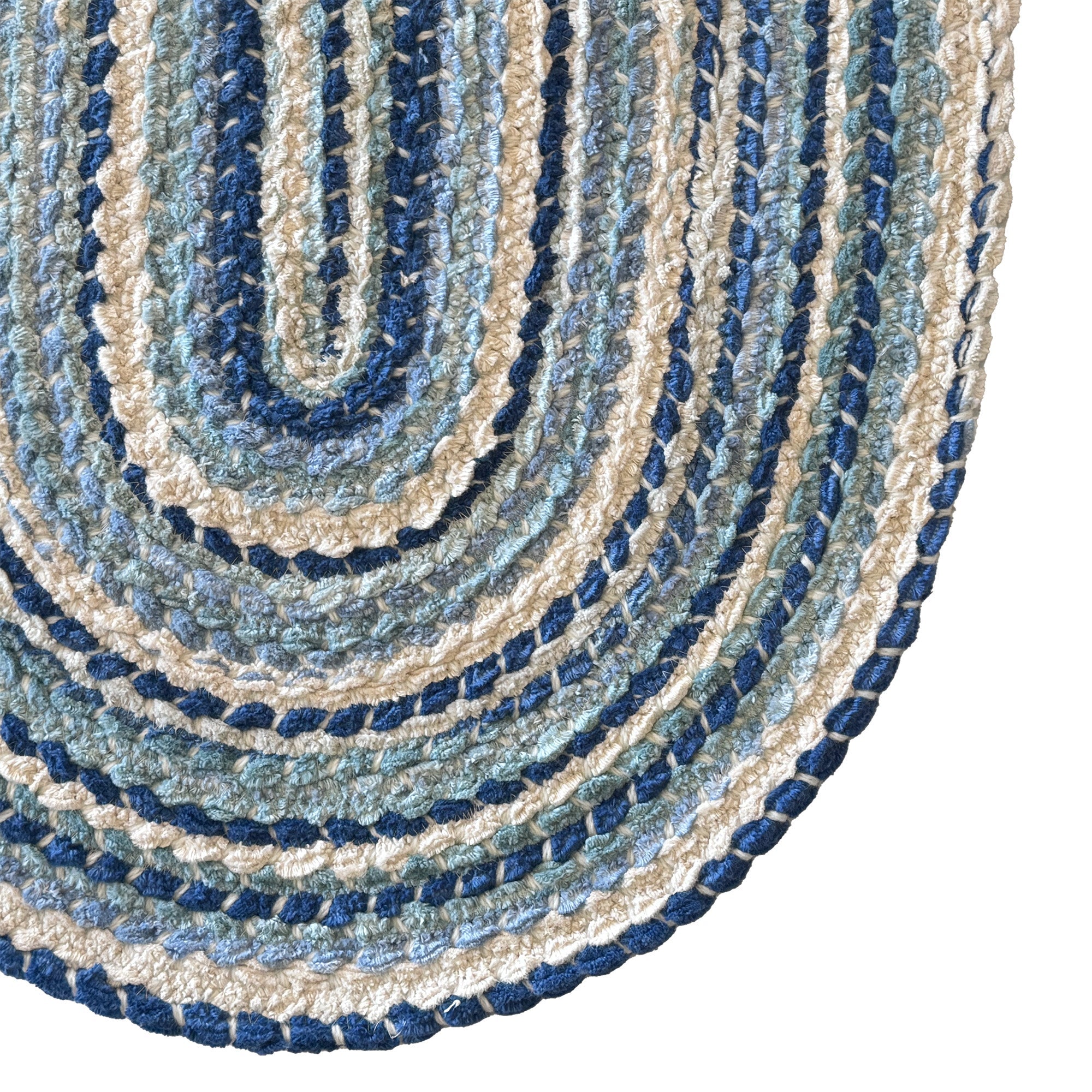 Crafted Seafoam Braided Rug Oval image