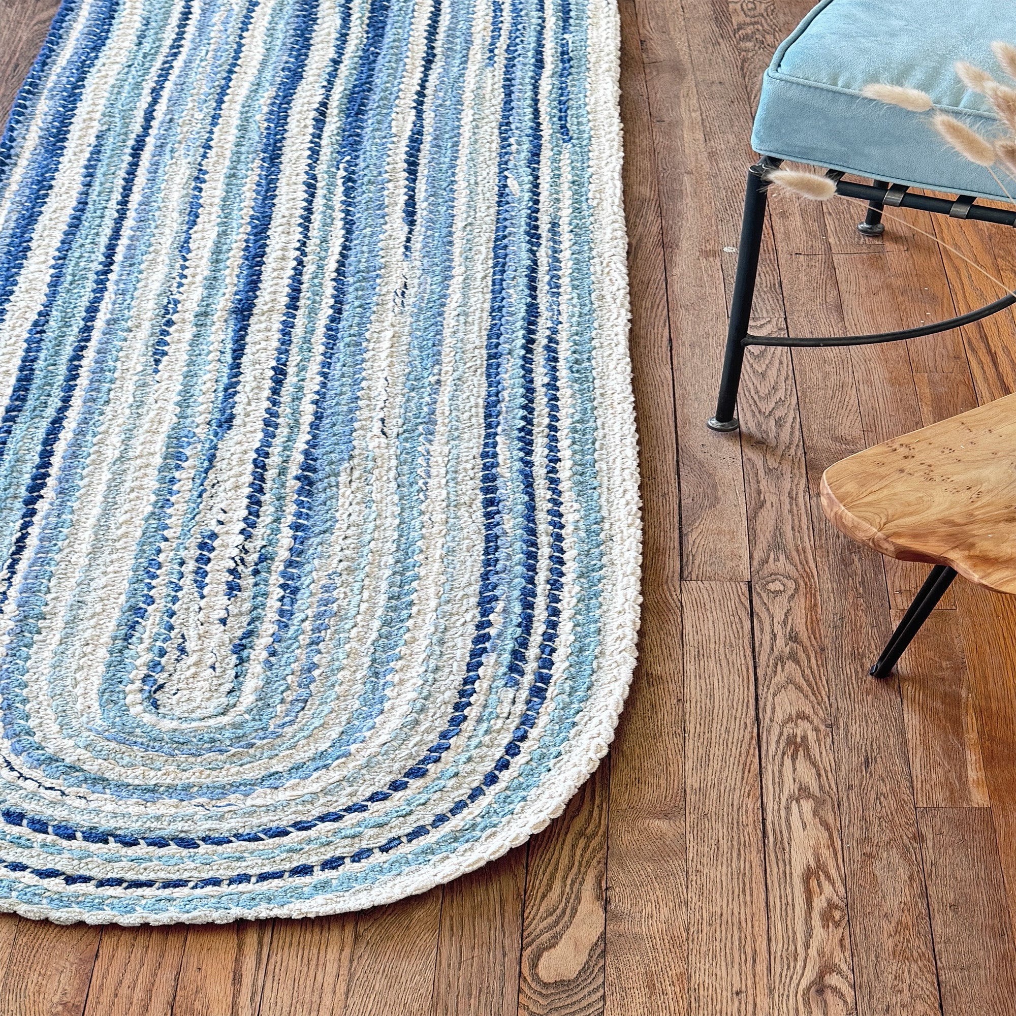 Crafted Seafoam Braided Rug Oval image