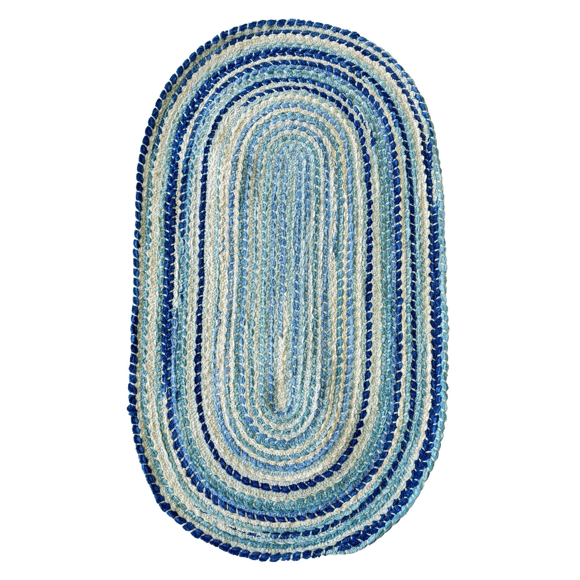 Crafted Seafoam Braided Rug Oval image