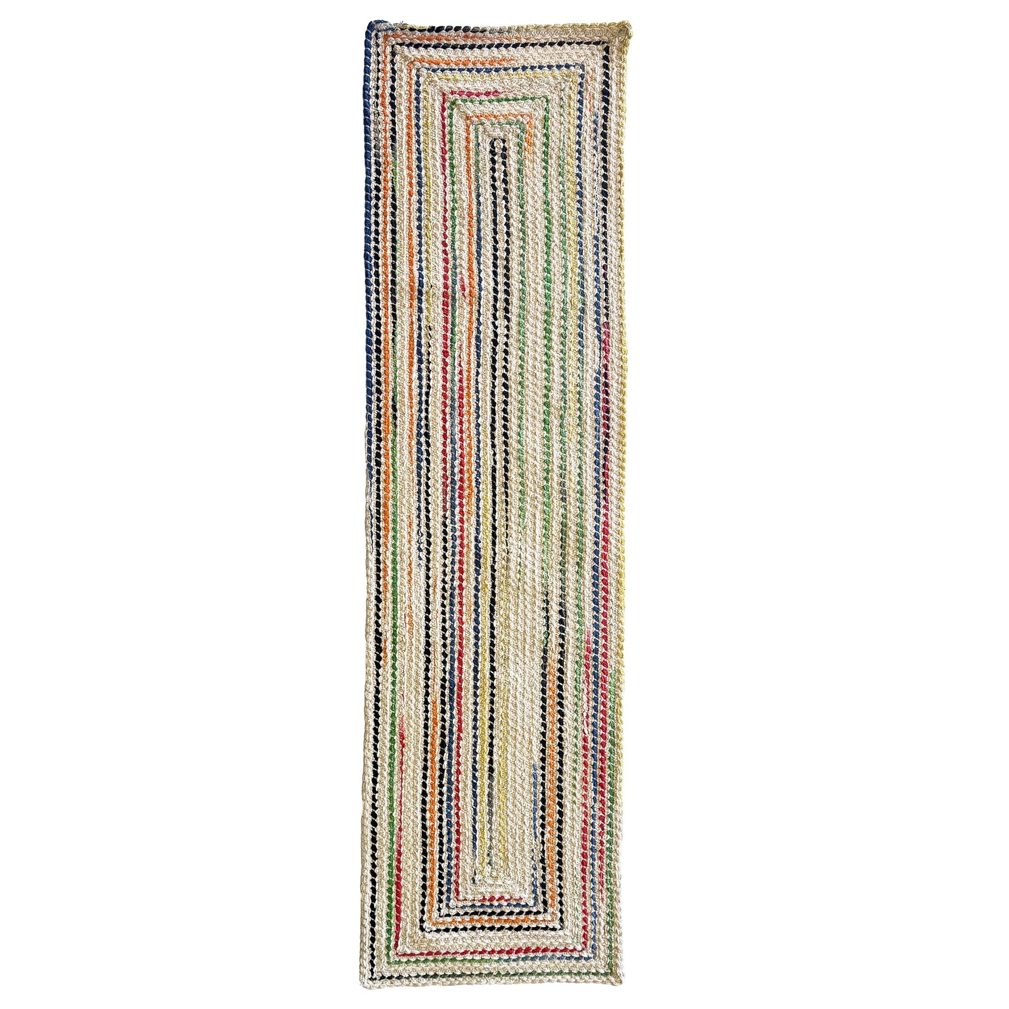 Crafted Vivid Braided Rug Concentric Rectangle image