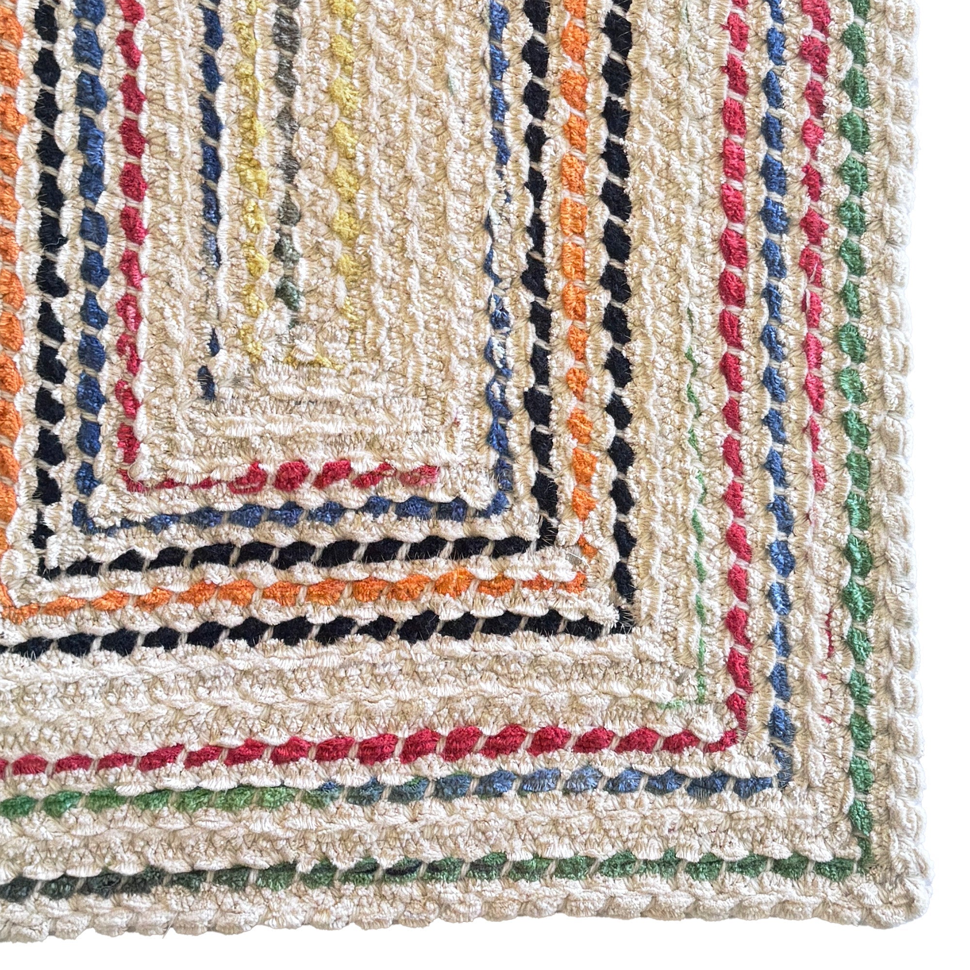 Crafted Vivid Braided Rug Concentric Rectangle image