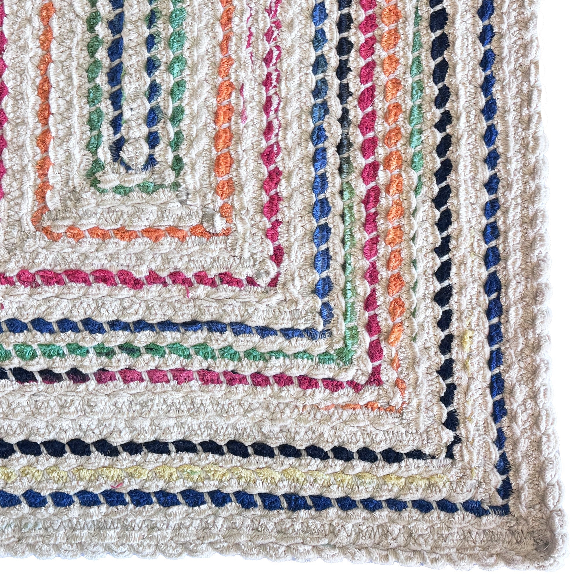 Crafted Vivid Braided Rug Concentric Rectangle image