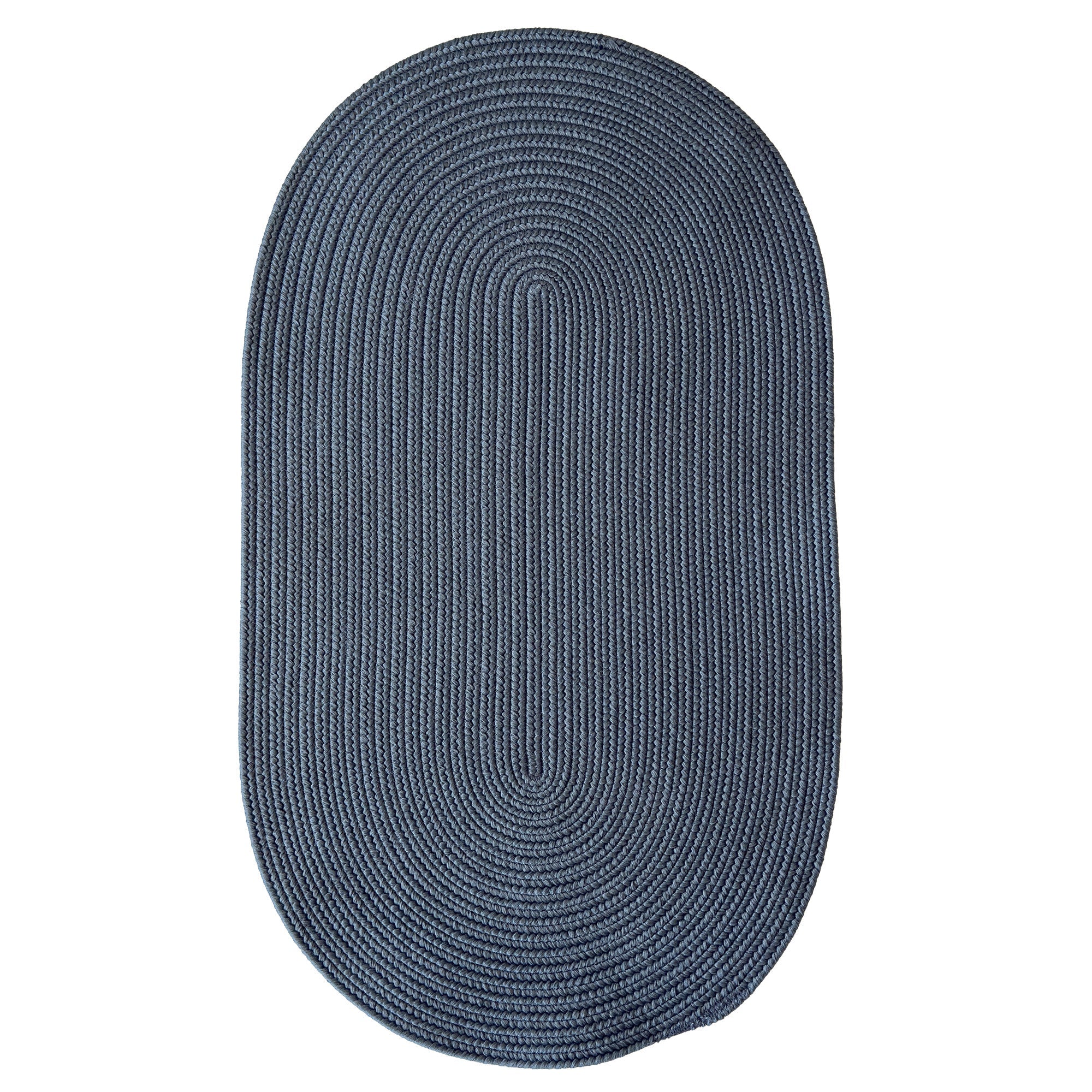 Shoreline Ocean Blue Braided Rug Oval image