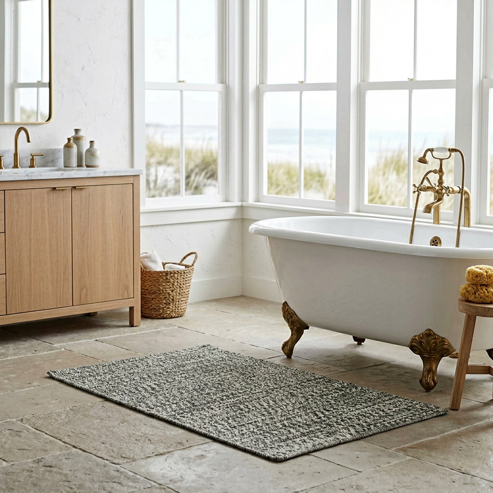 Beach Barn Tweed Seaweed Braided Rug Cross Sewn Rectangle image