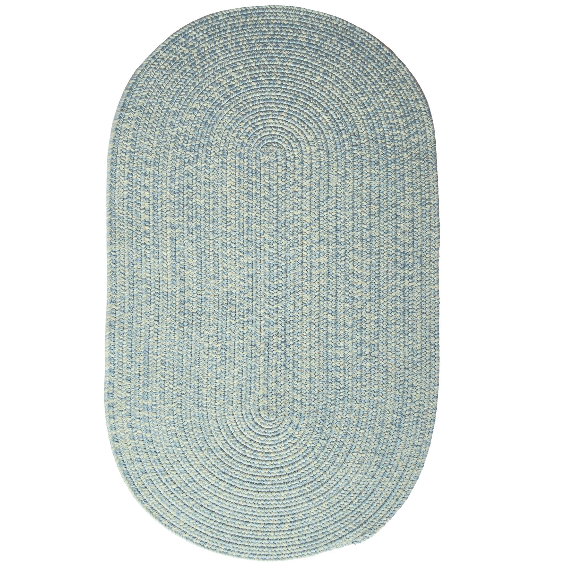 Beach Barn Tweed Baby Blue Braided Rug Oval image