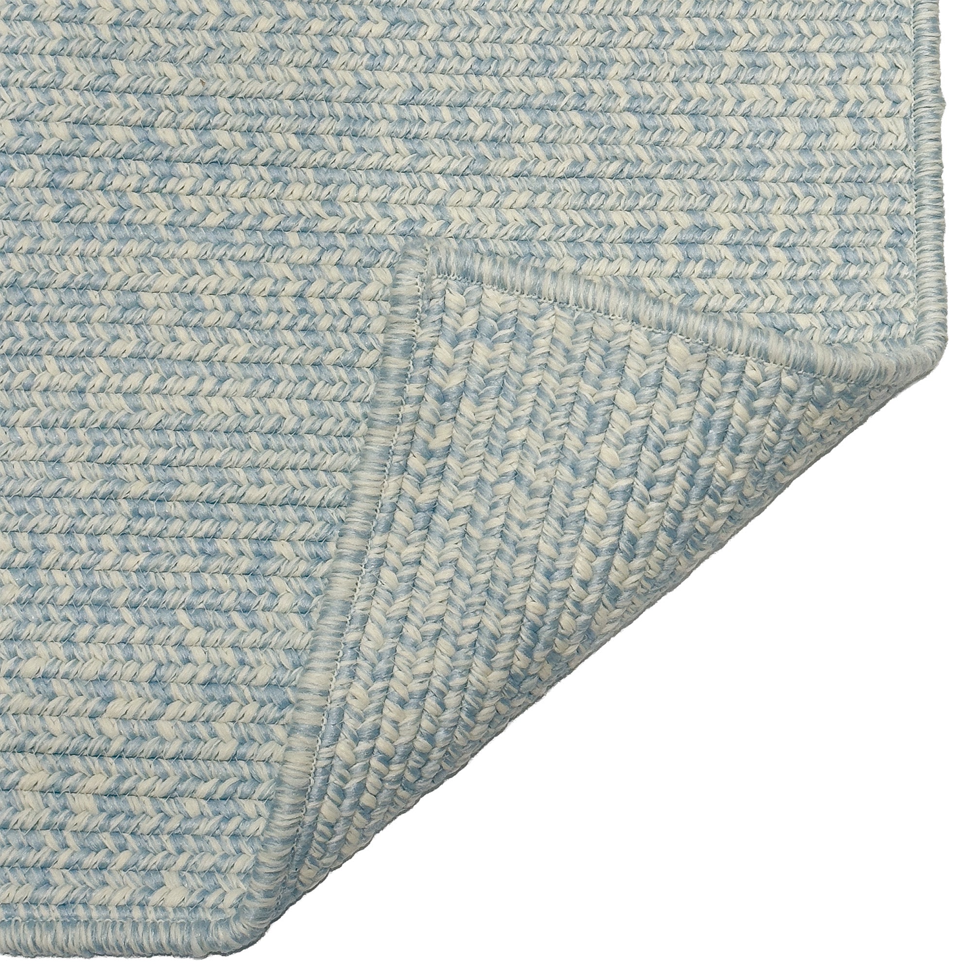 Beach Barn Tweed Baby Blue Braided Rug Cross Sewn Rectangle image