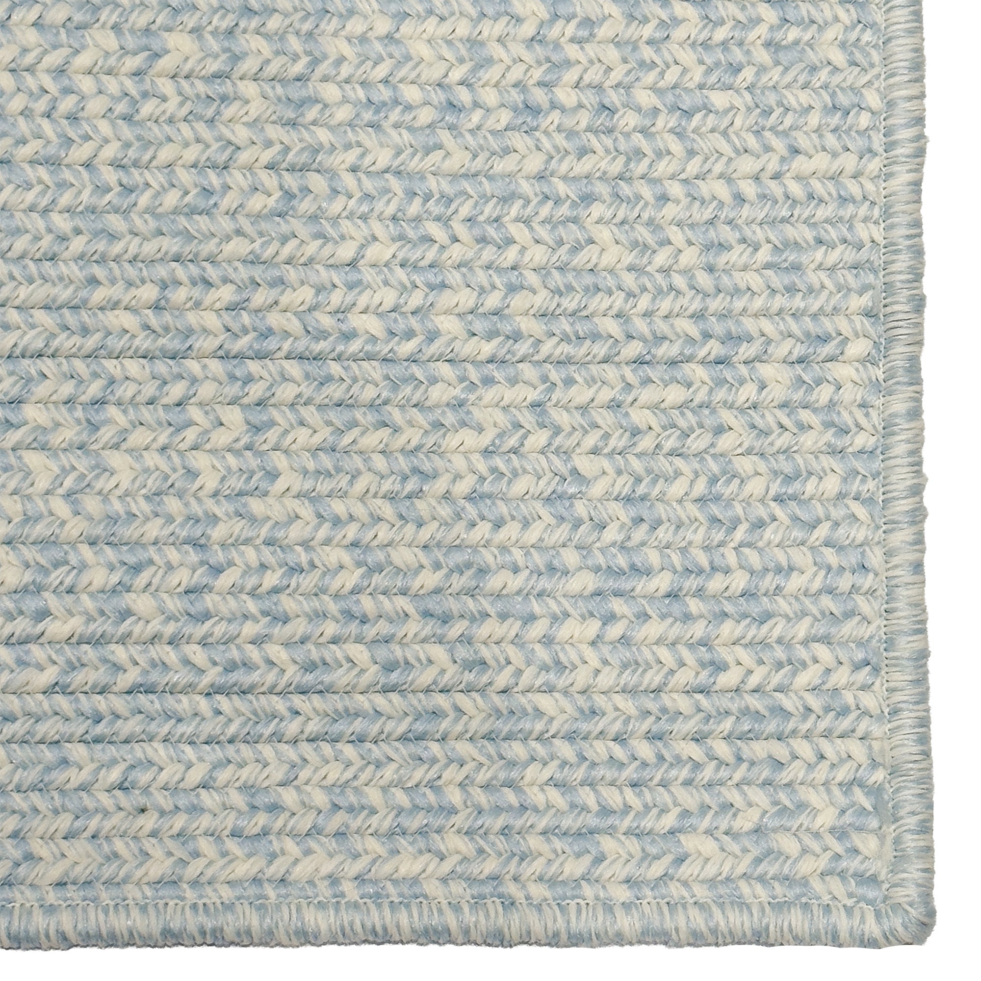 Beach Barn Tweed Baby Blue Braided Rug Cross Sewn Rectangle image