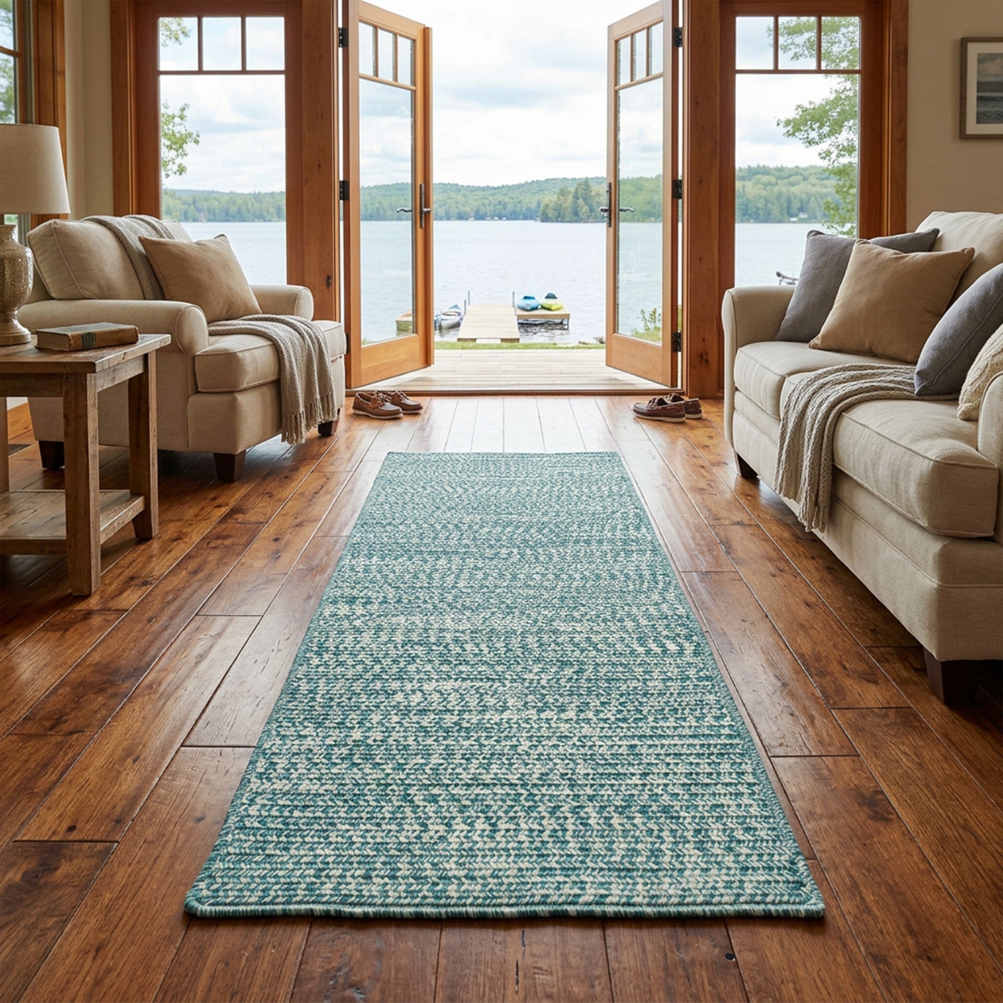 Beach Barn Tweed Lake Braided Rug Cross Sewn Rectangle image