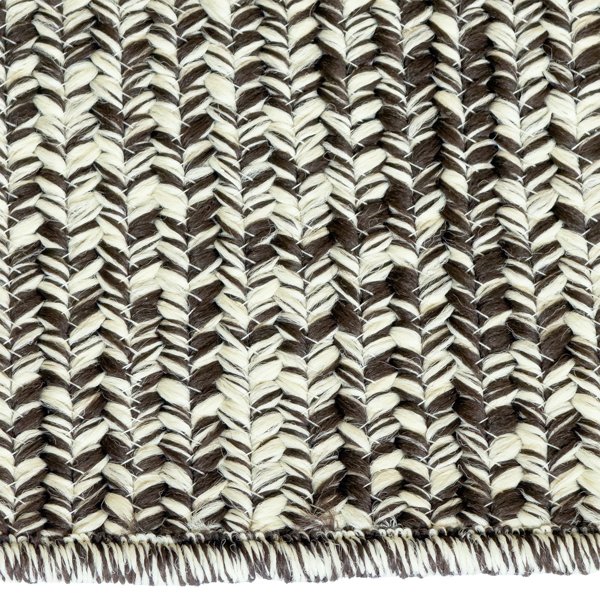 Beach Barn Tweed Driftwood Braided Rug Cross Sewn Rectangle image
