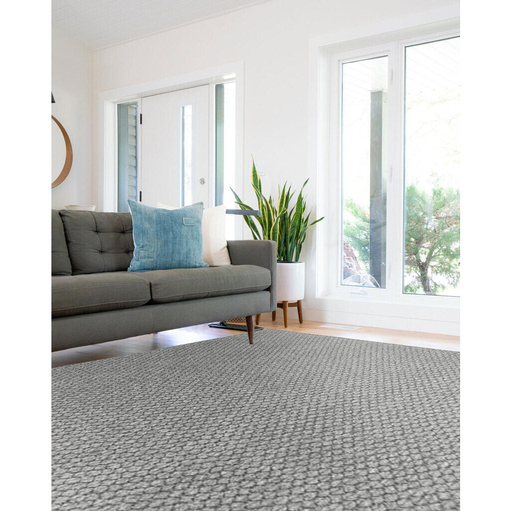 Worthington Cool Grey Flat Woven Rug Vertical Stripe Rectangle image