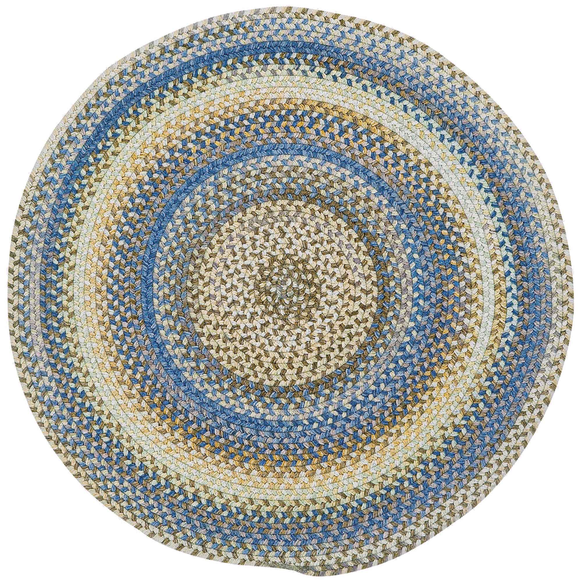 American Legacy Natural Blue Braided Rug Oval image