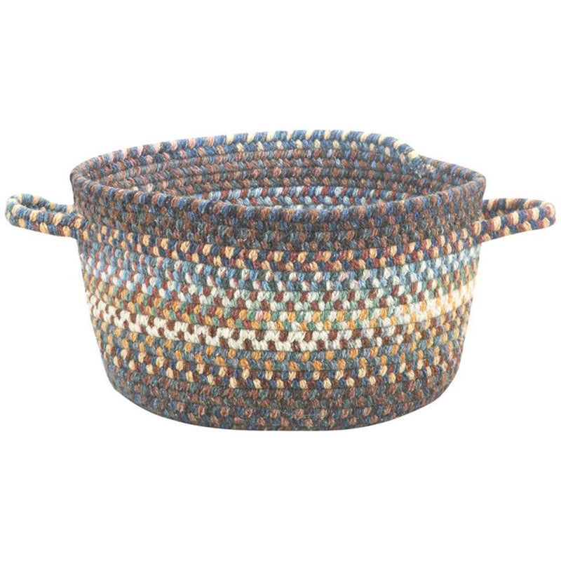 American Legacy Slate Blue Braided Rug Basket image