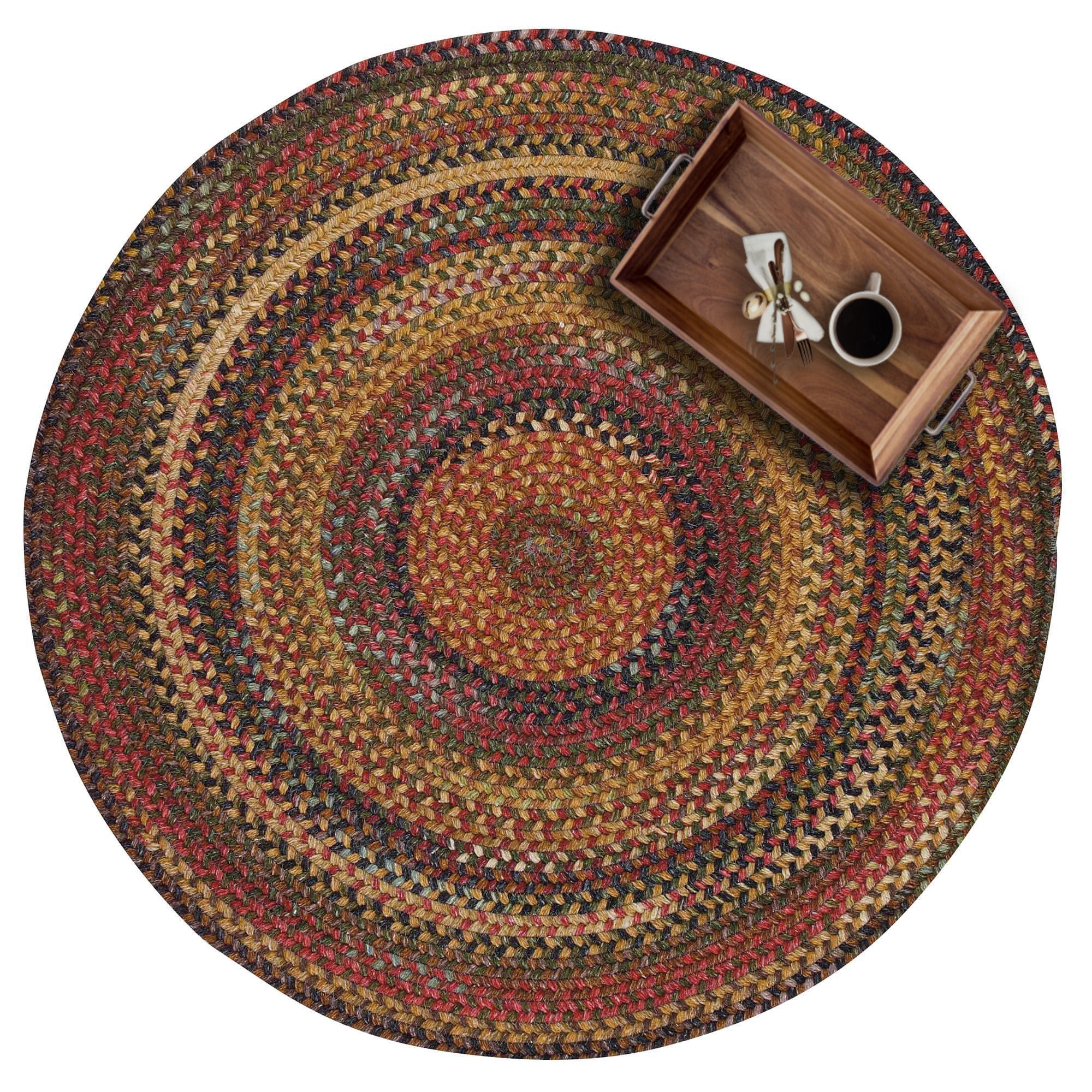 American Legacy Antique Multi Braided Rug Round image