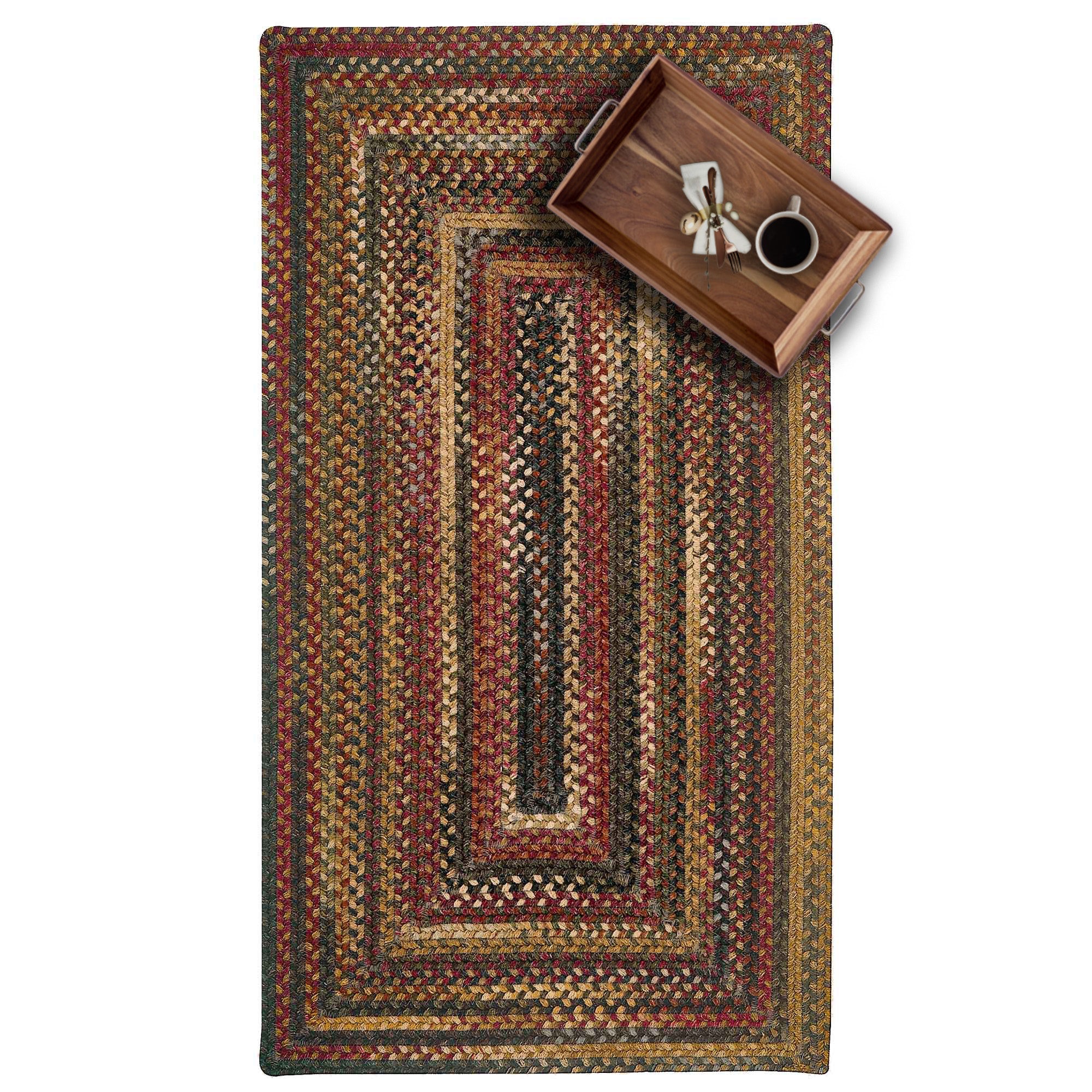 American Legacy Antique Multi Braided Rug Concentric Rectangle image