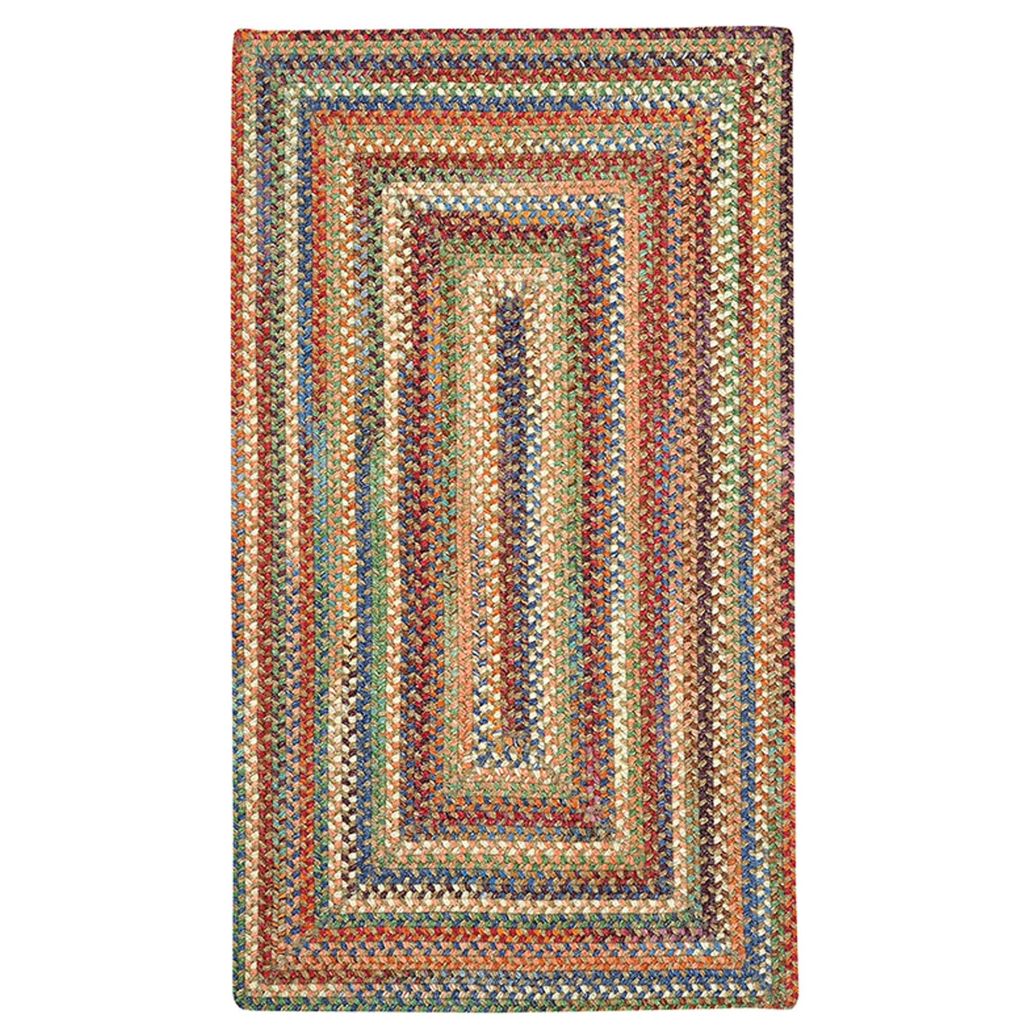 American Classic Cinnamon Braided Rug Concentric Rectangle image