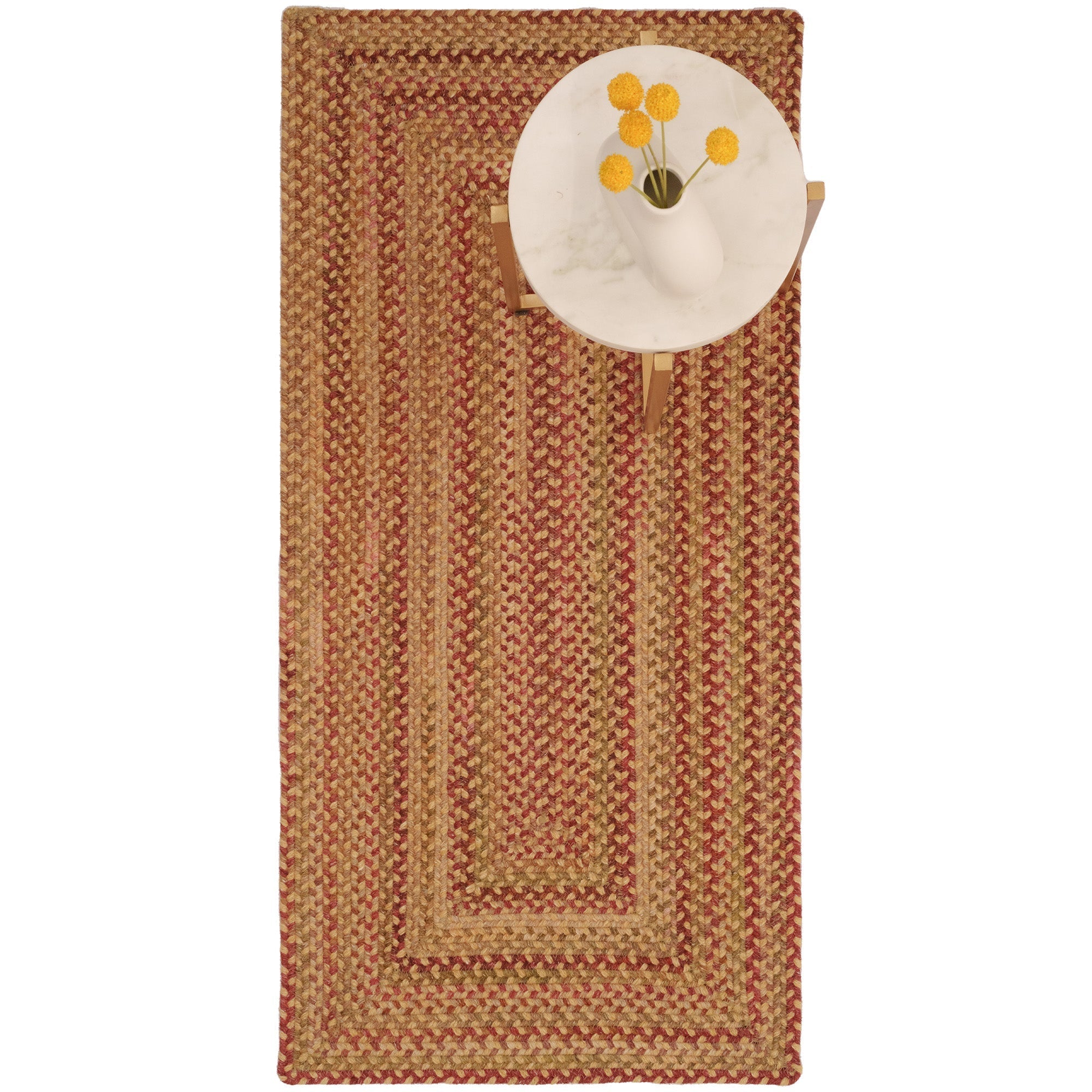 American Classic Harvest Gold Braided Rug Concentric Rectangle image