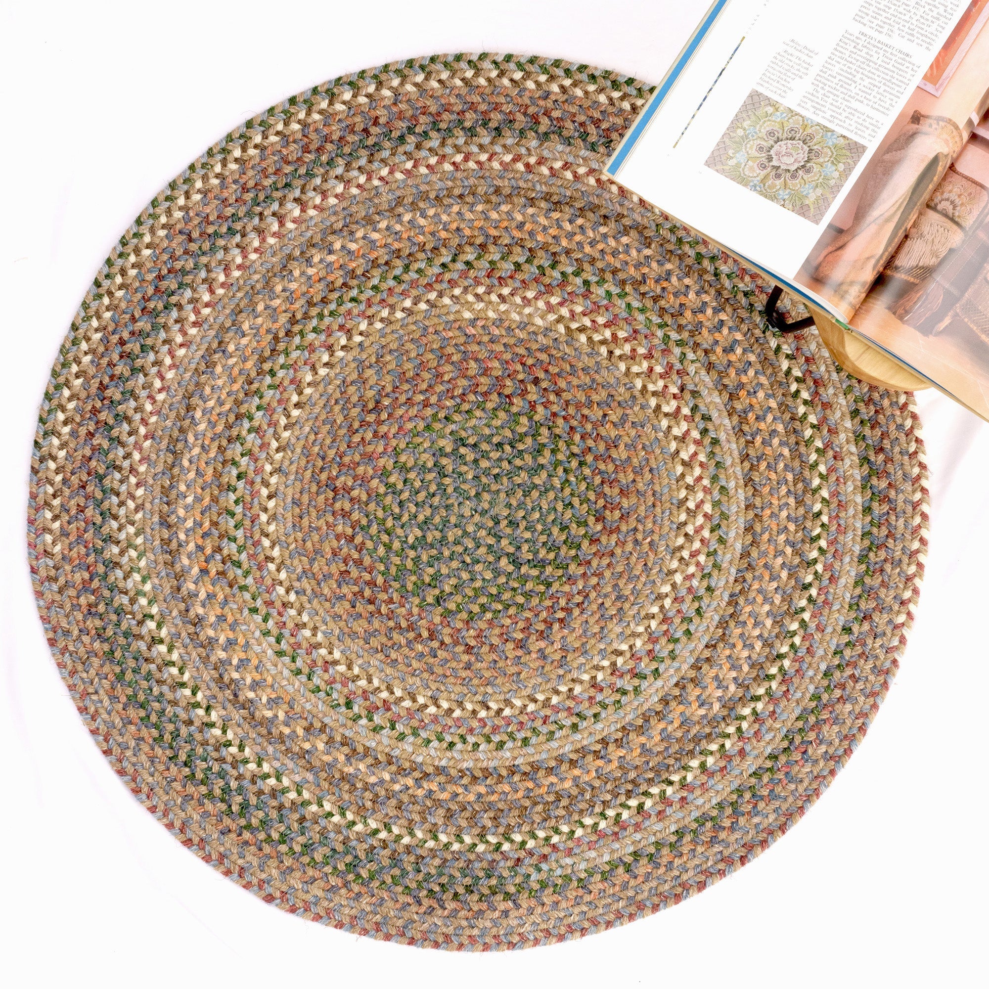 American Classic Moss Multi Braided Rug Round image