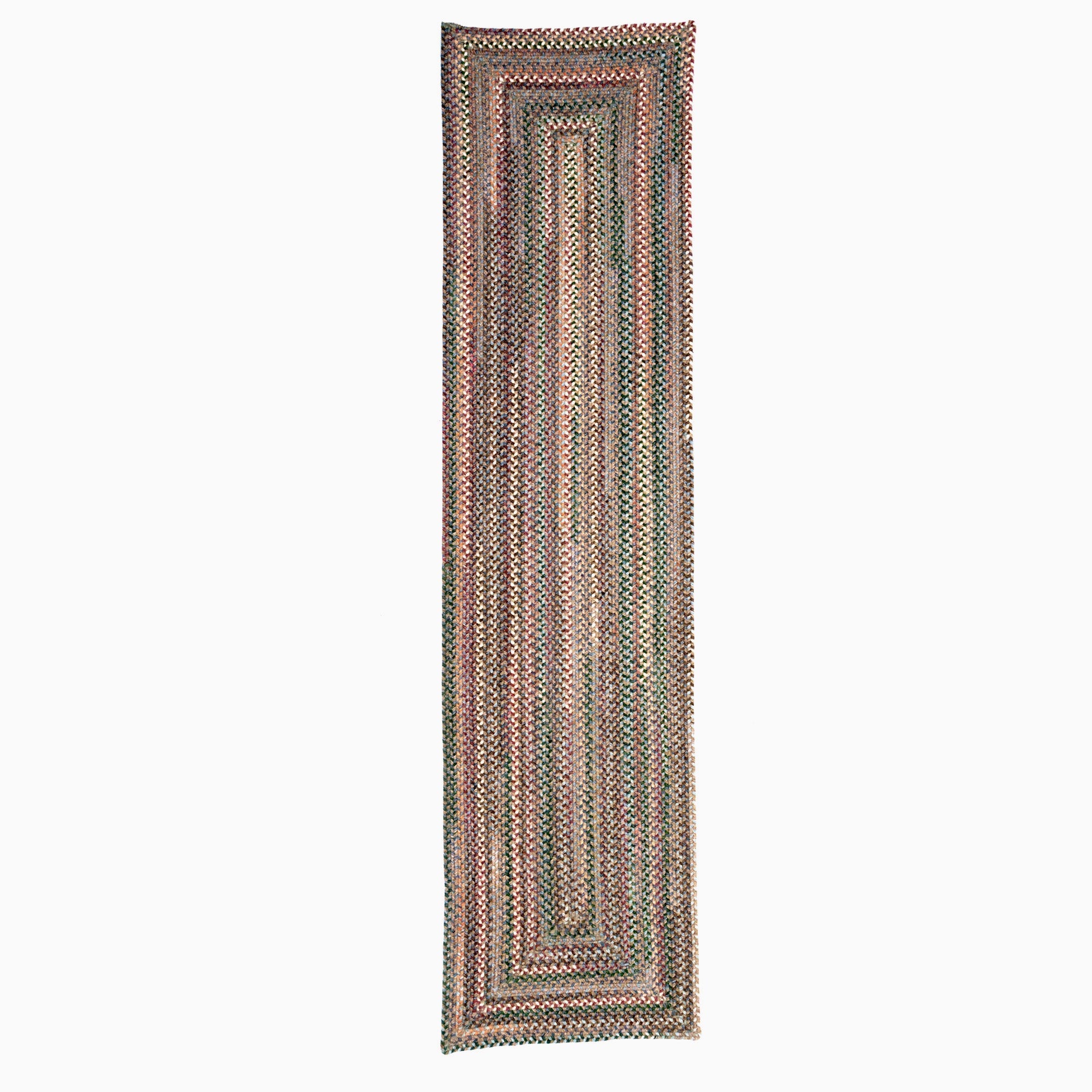 American Classic Moss Multi Braided Rug Concentric Rectangle image