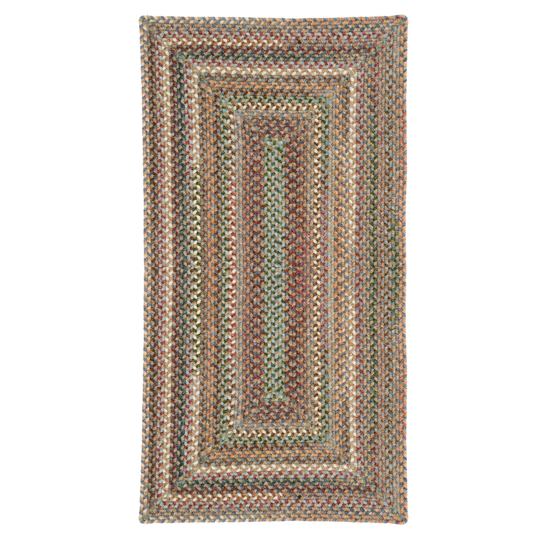 American Classic Moss Multi Braided Rug Concentric Rectangle image