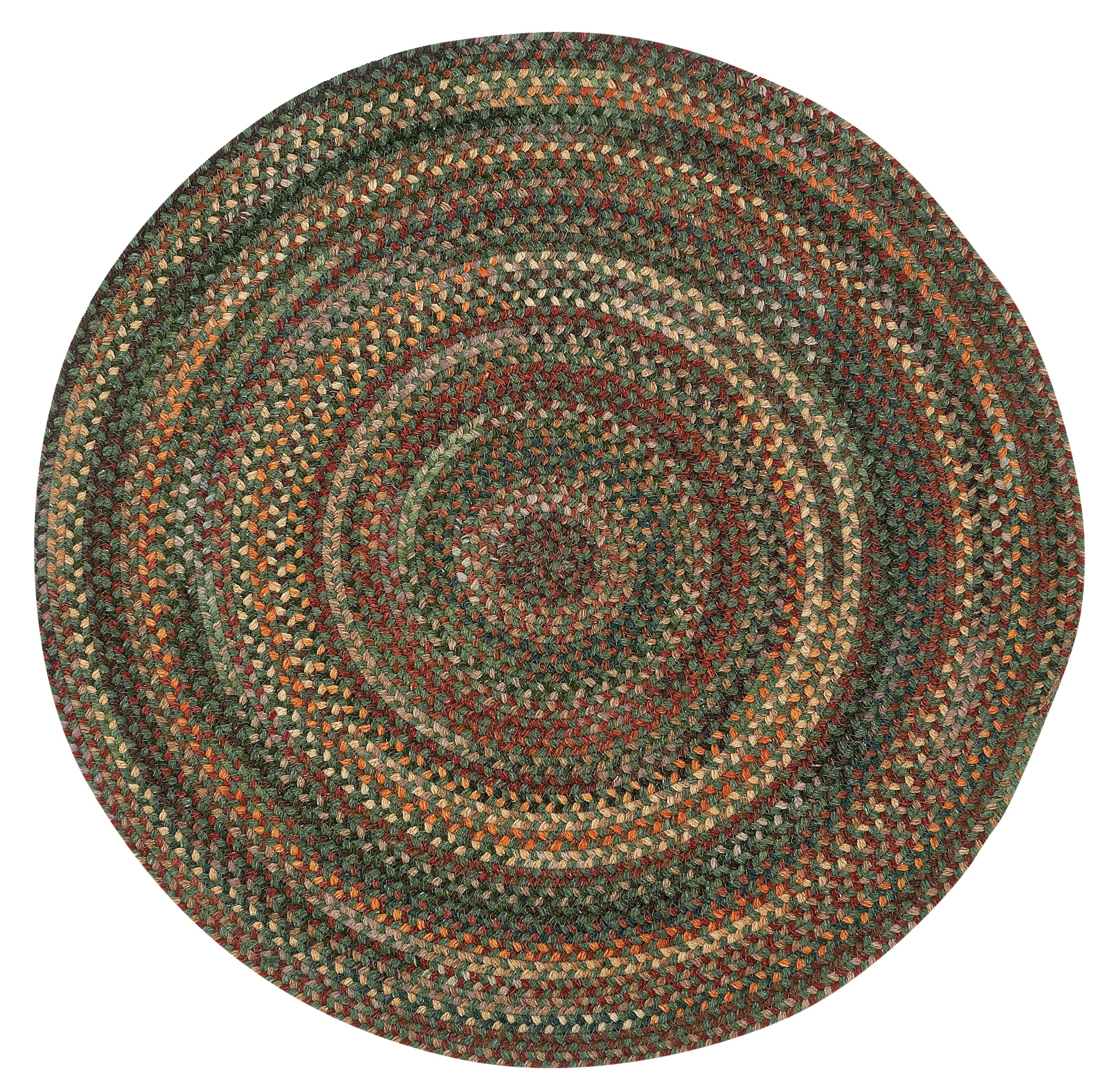 American Classic Green Multi Braided Rug Round image