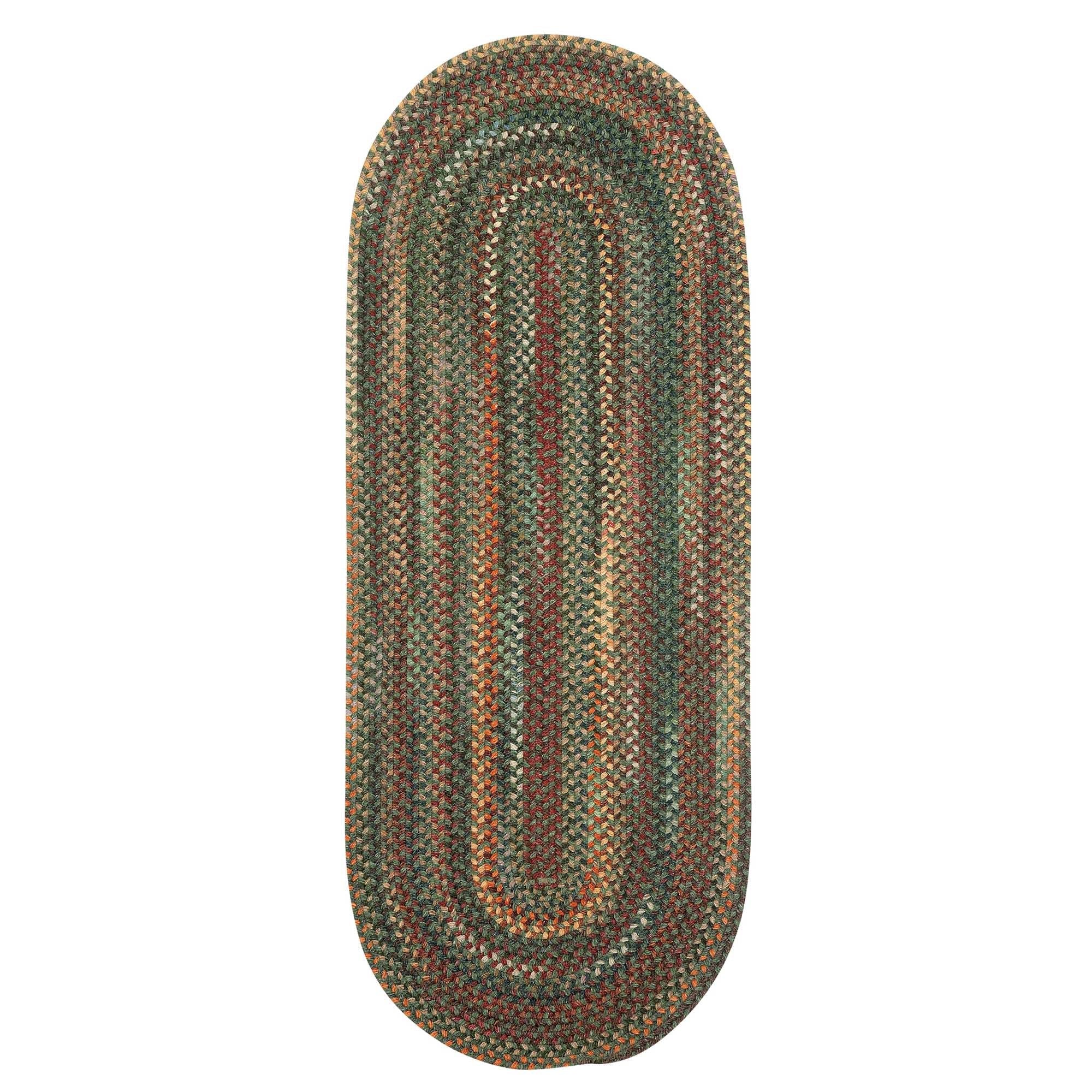 American Classic Green Multi Braided Rug Oval image