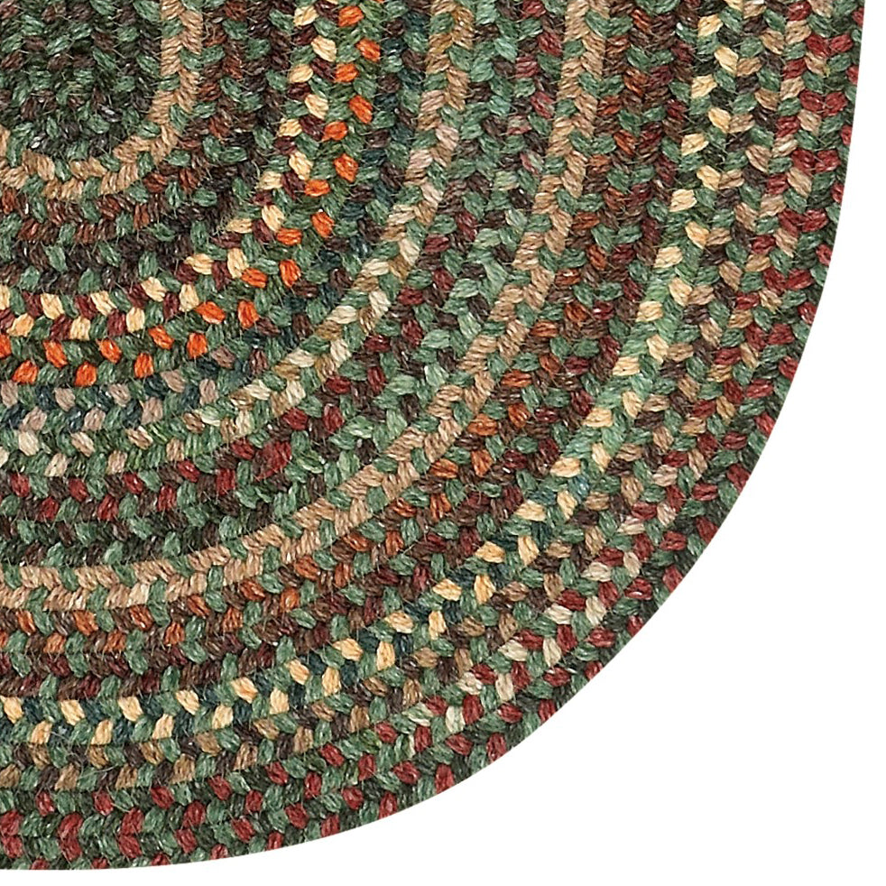 American Classic Green Multi Braided Rug Oval image