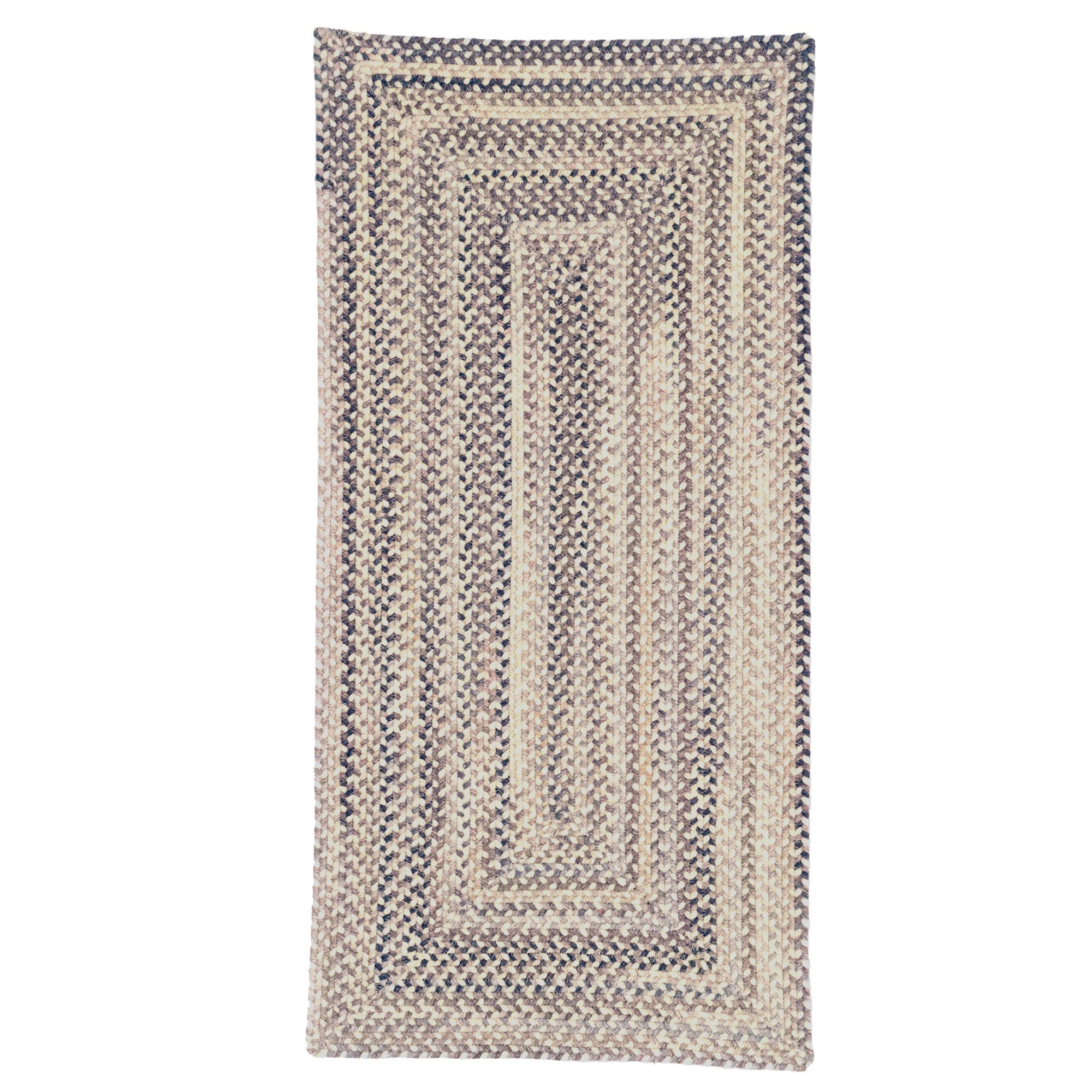 American Classic Pewter Braided Rug Concentric Rectangle image