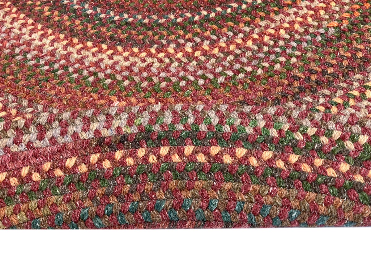American Classic Red Braided Rug Round image