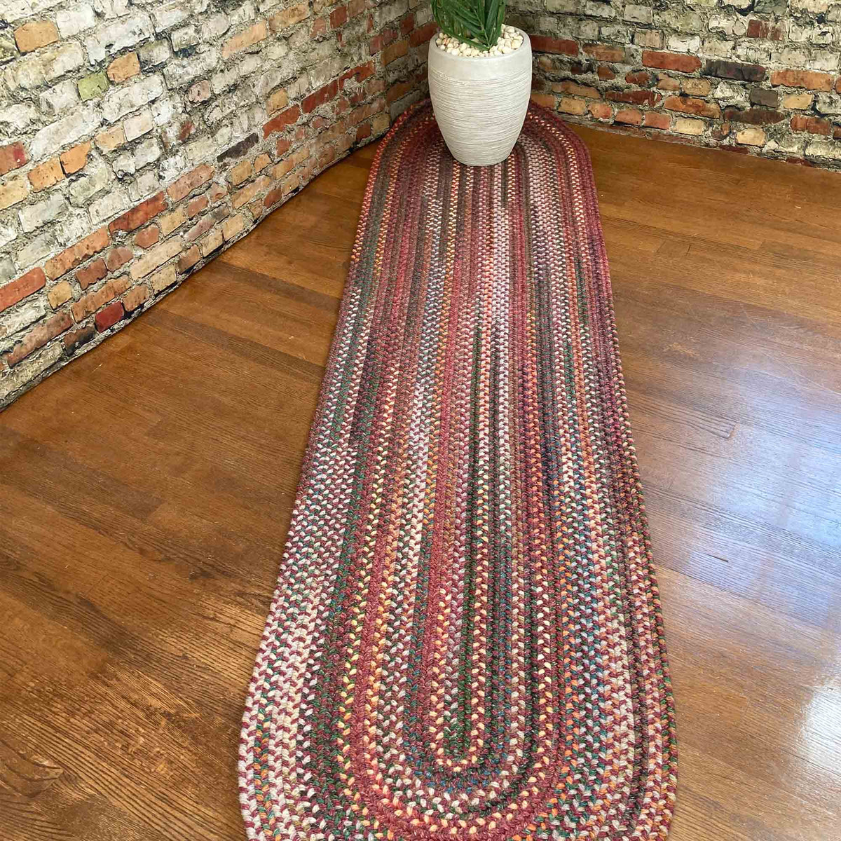 American Classic Red Braided Rug Oval image