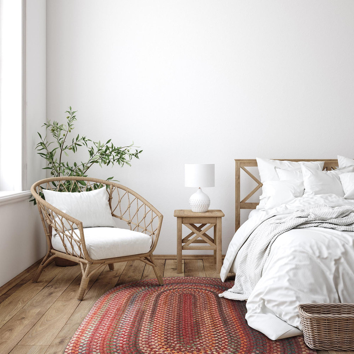 American Classic Red Braided Rug Oval image