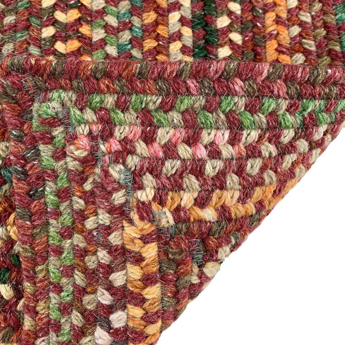 American Classic Tan Multi Braided Rug Concentric Rectangle image