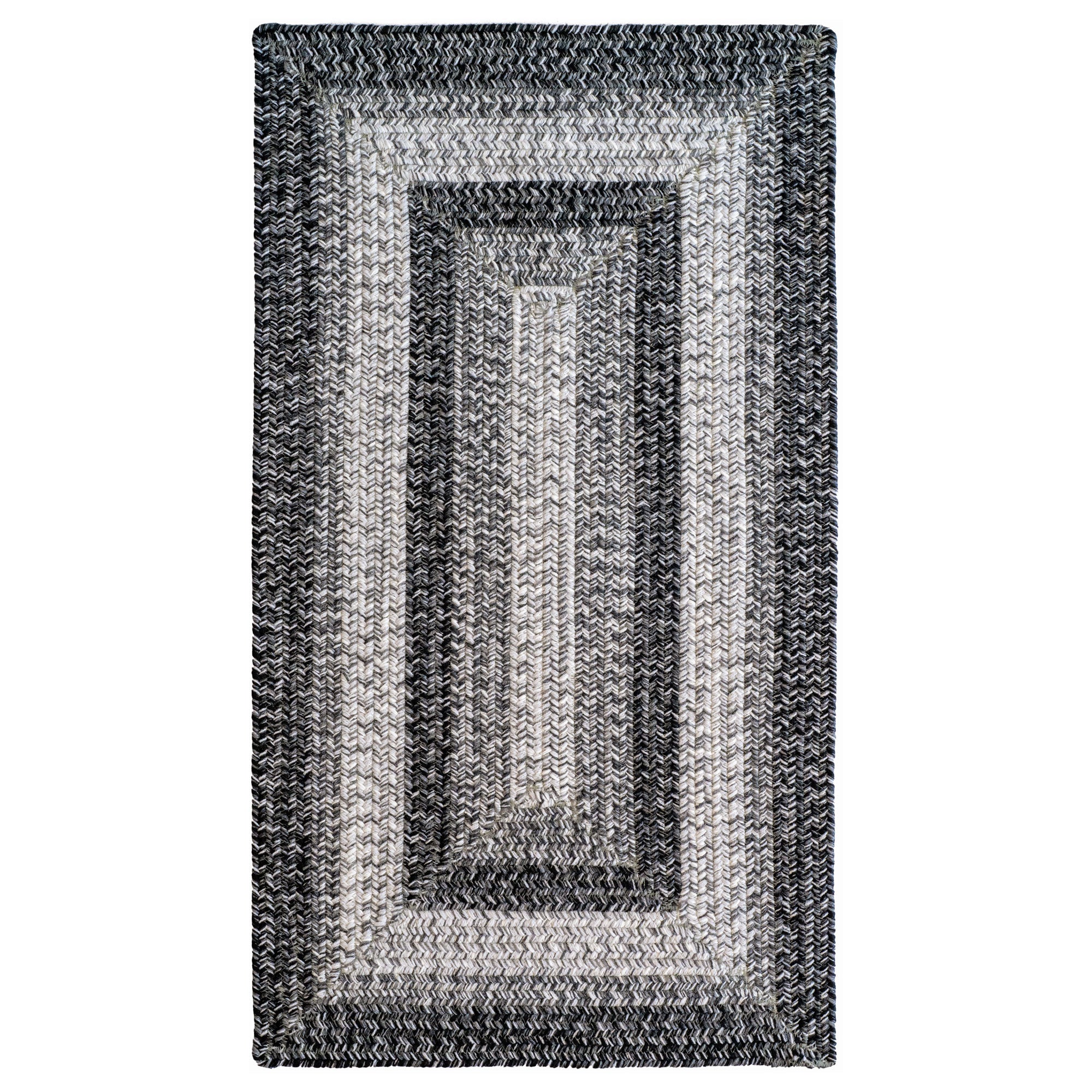 Sturbridge Coventry Gray Braided Rug Concentric Rectangle image