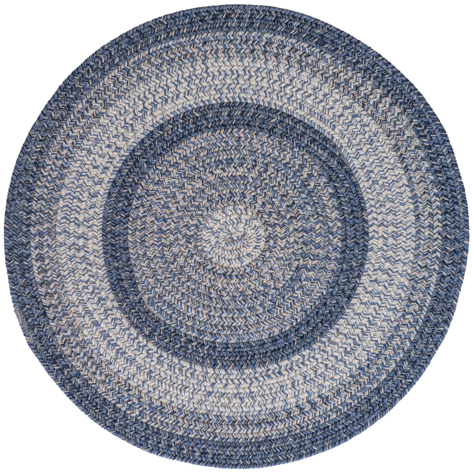 Sturbridge Lake Blue Braided Rug Round image