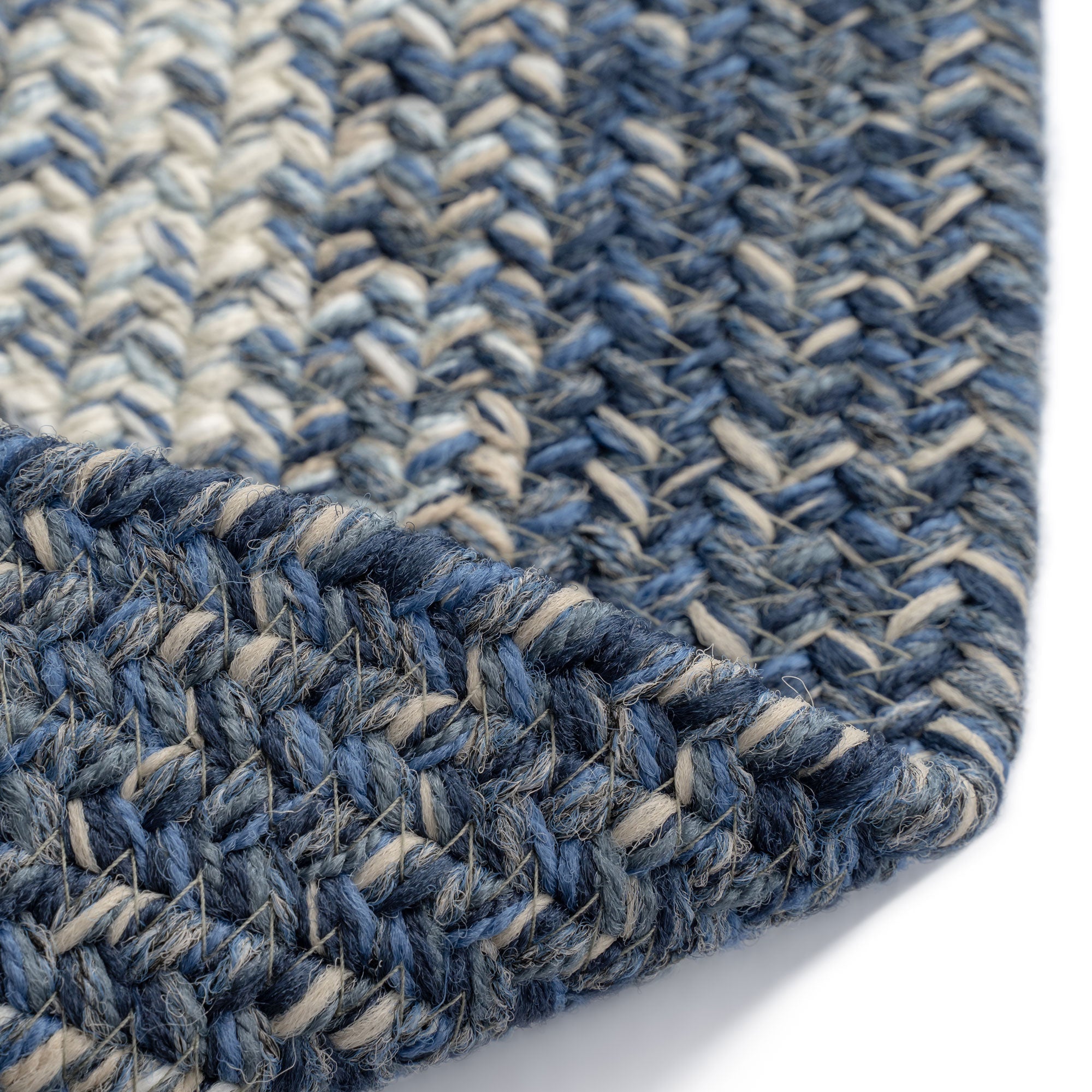 Sturbridge Lake Blue Braided Rug Round image