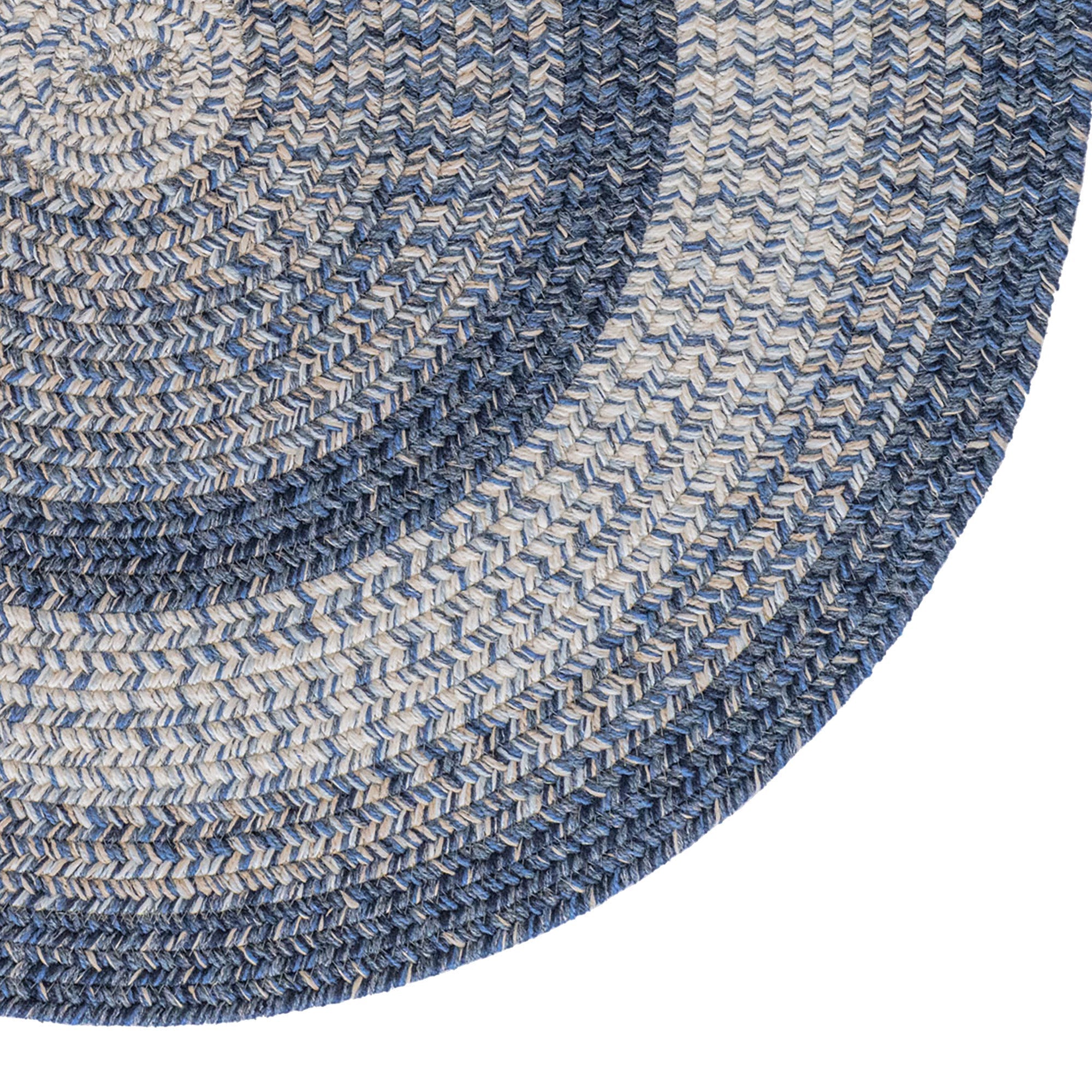 Sturbridge Lake Blue Braided Rug Round image