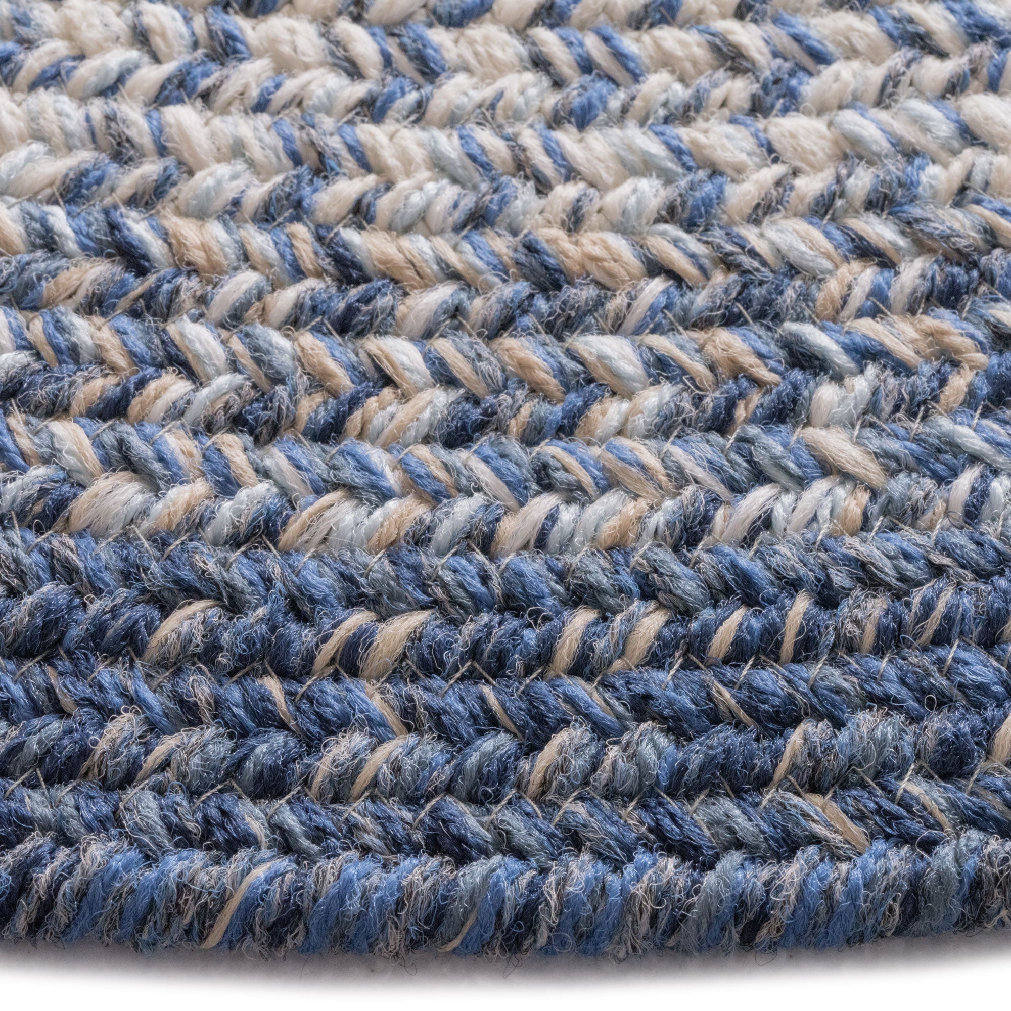 Sturbridge Lake Blue Braided Rug Round image