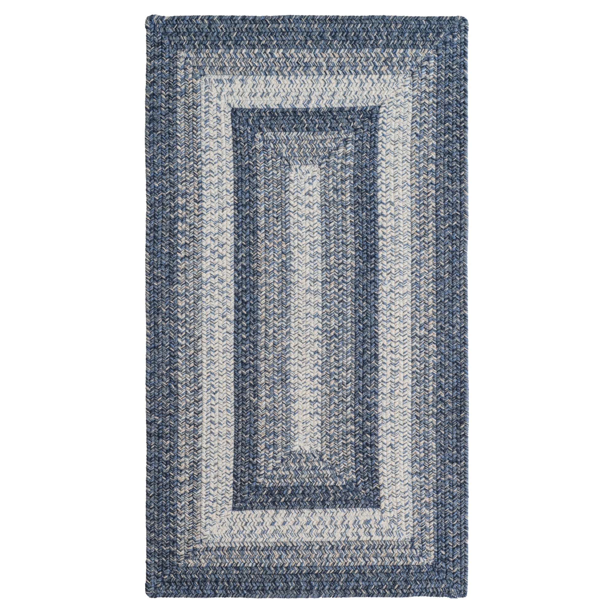 Sturbridge Lake Blue Braided Rug Concentric Rectangle image