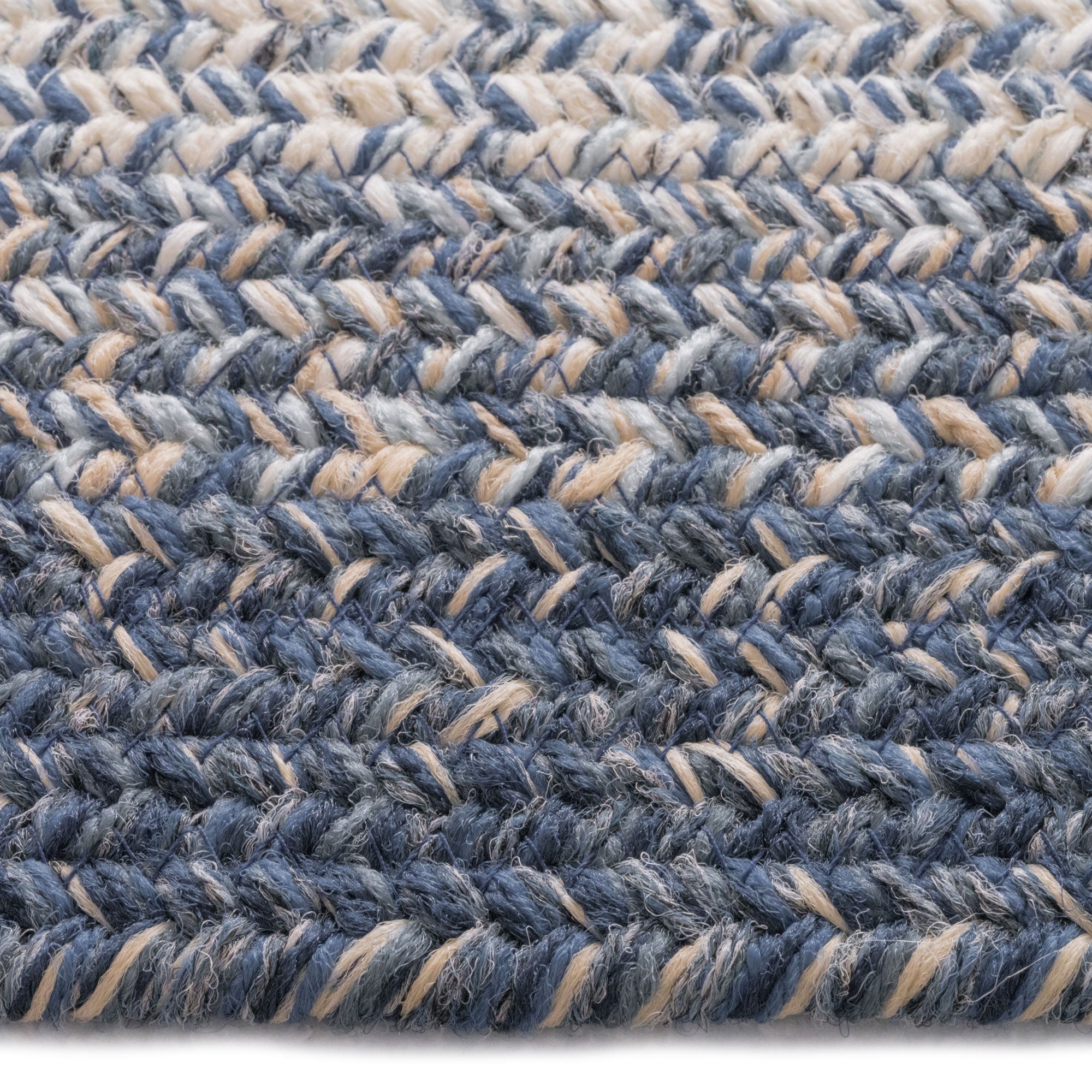 Sturbridge Lake Blue Braided Rug Concentric Rectangle image