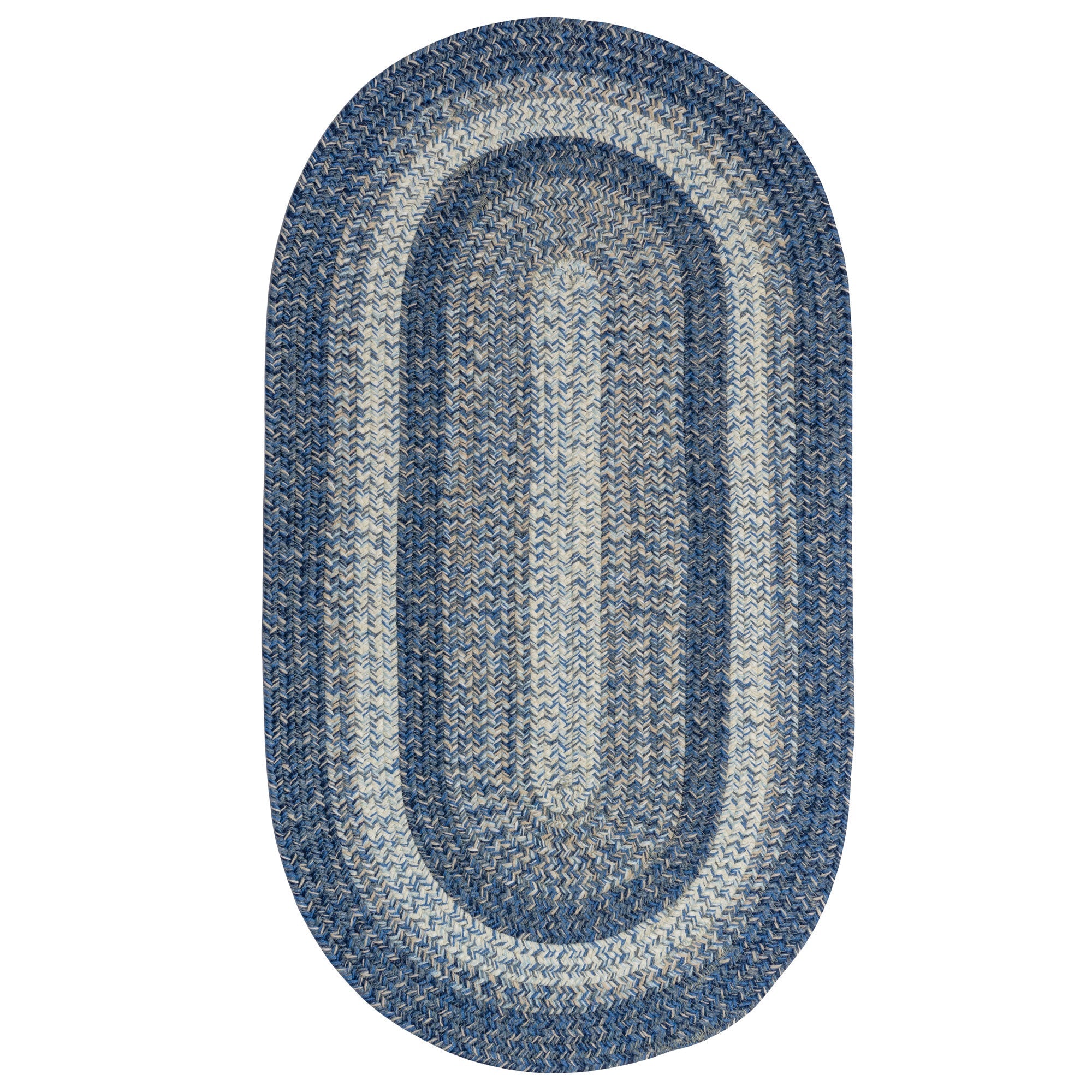 Sturbridge Lake Blue Braided Rug Oval image