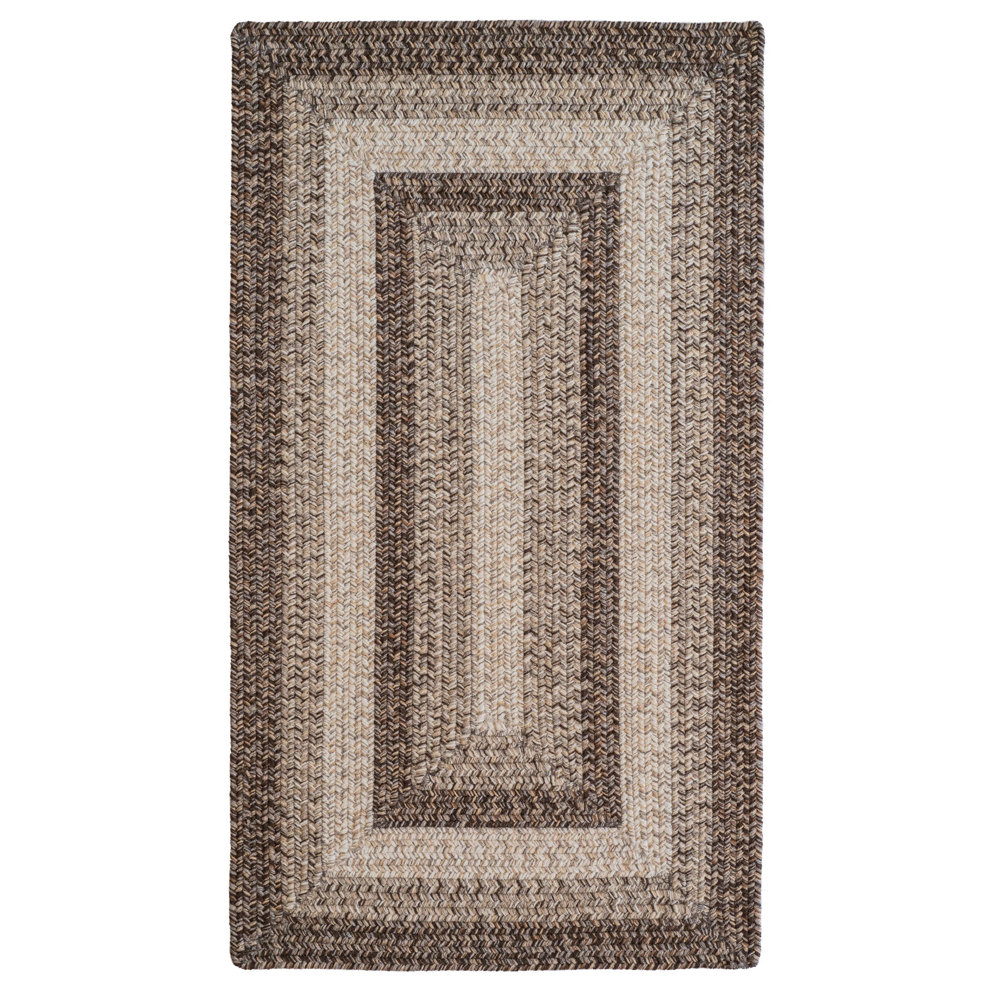 Sturbridge Berkshire Brown Braided Rug Concentric Rectangle image