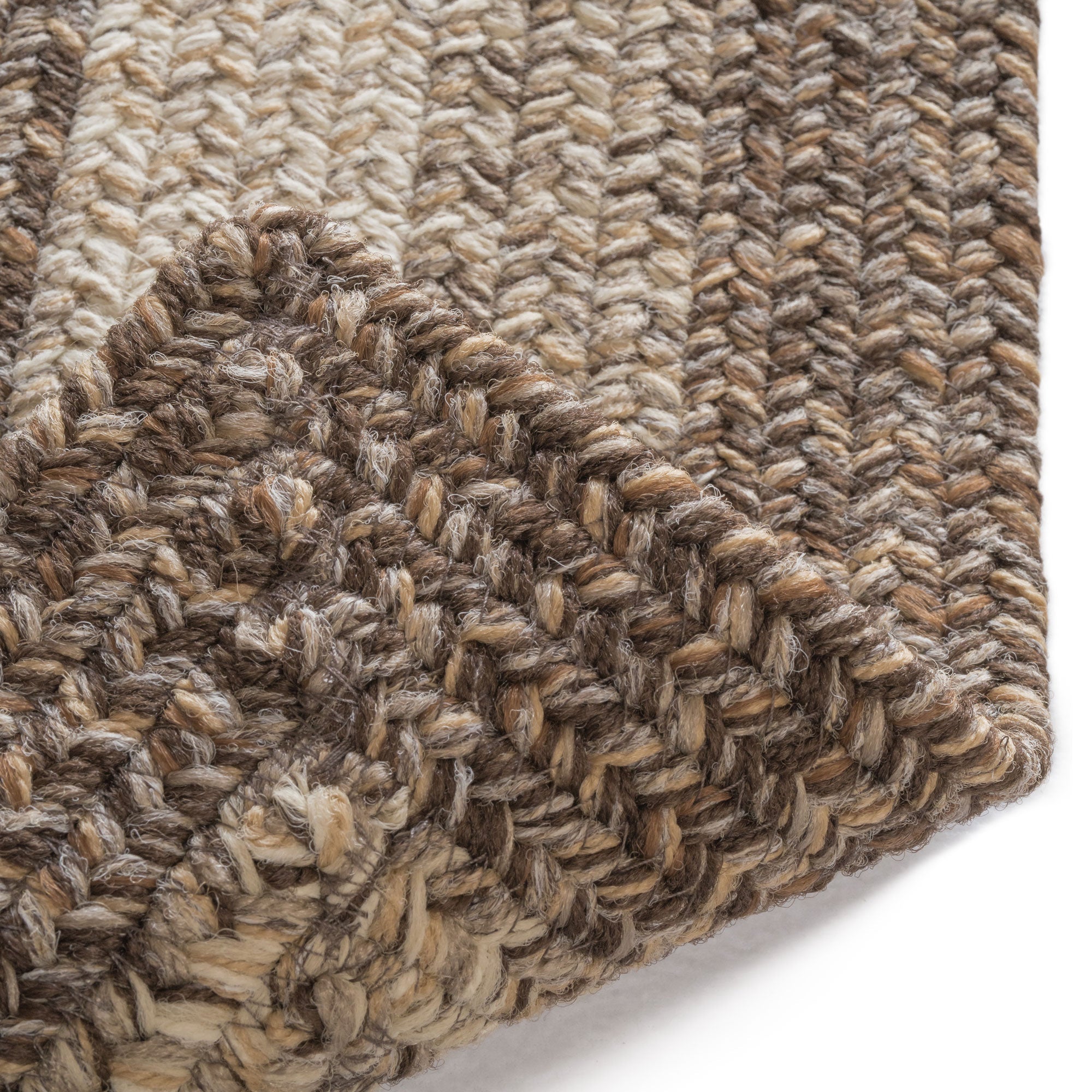 Sturbridge Berkshire Brown Braided Rug Concentric Rectangle image