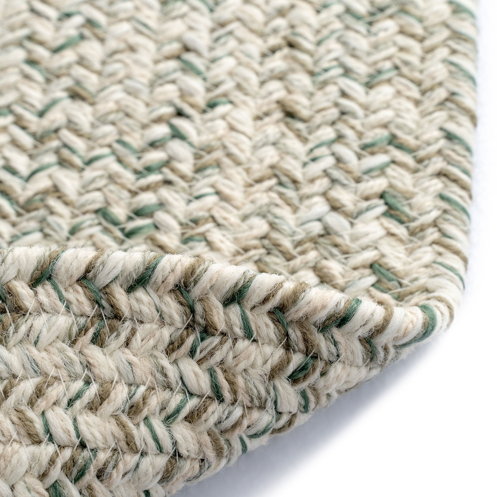 Stockton Light Green Braided Rug Round image