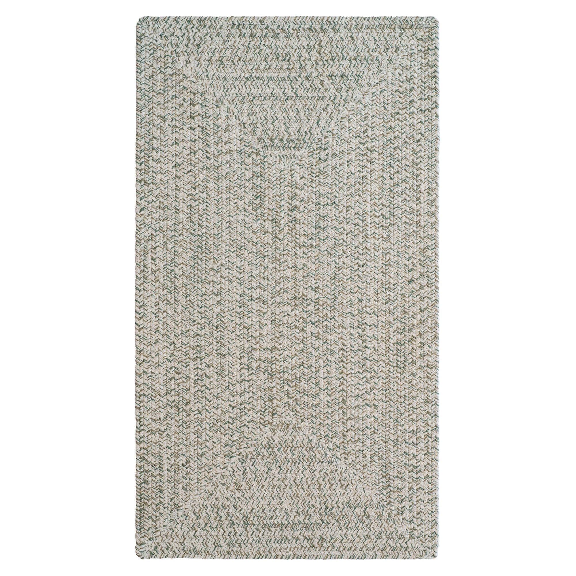 Stockton Light Green Braided Rug Concentric Rectangle image