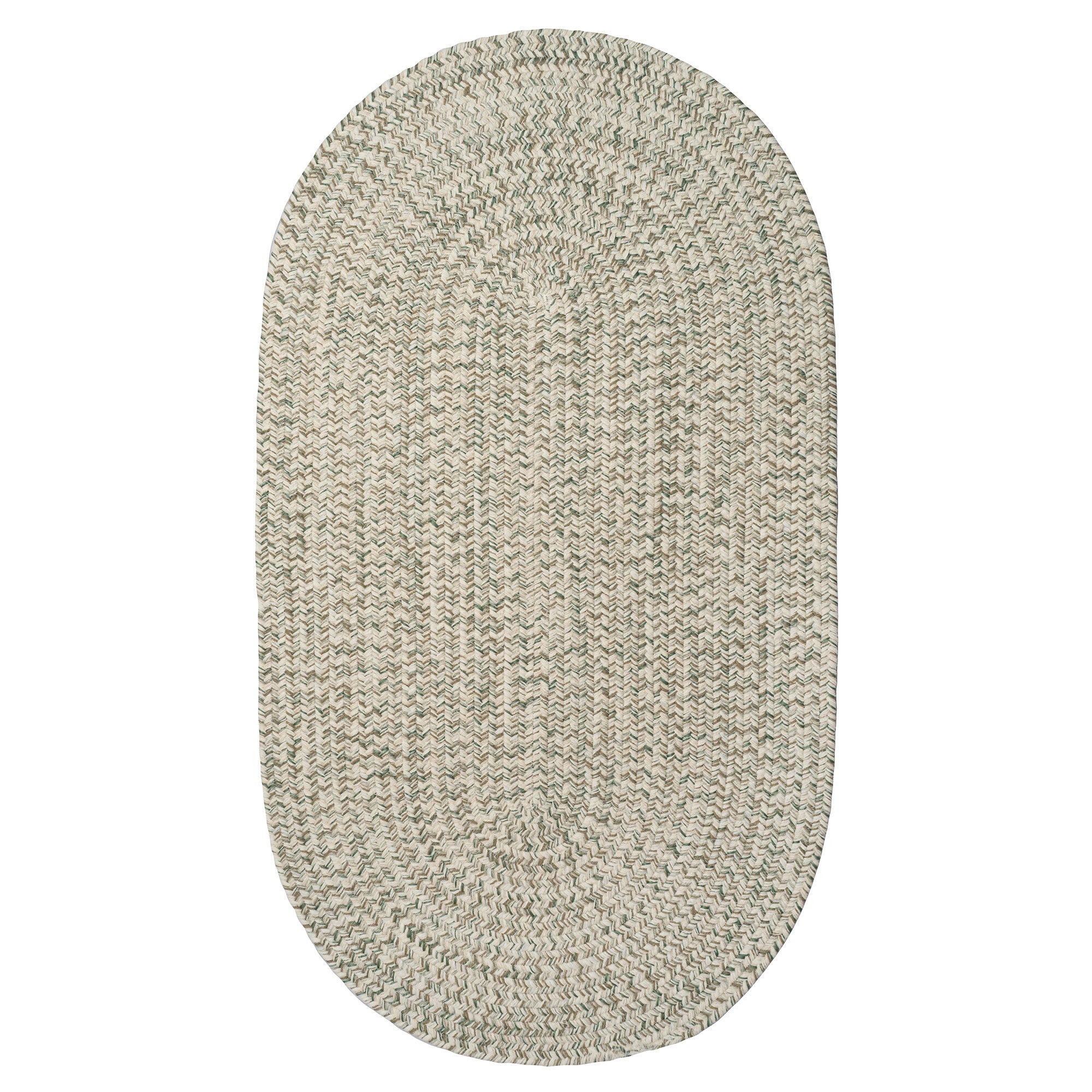 Stockton Light Green Braided Rug Oval image