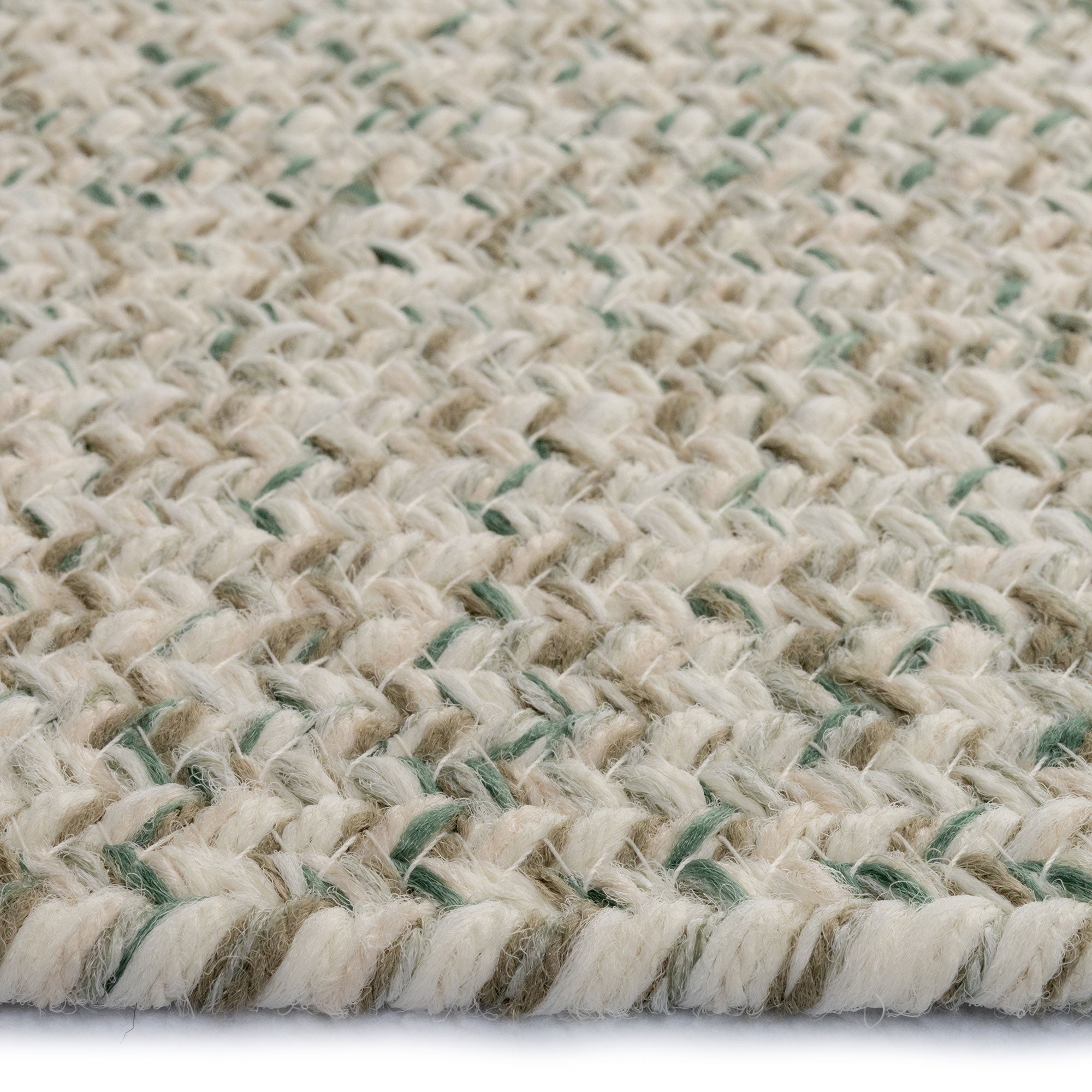 Stockton Light Green Braided Rug Oval image