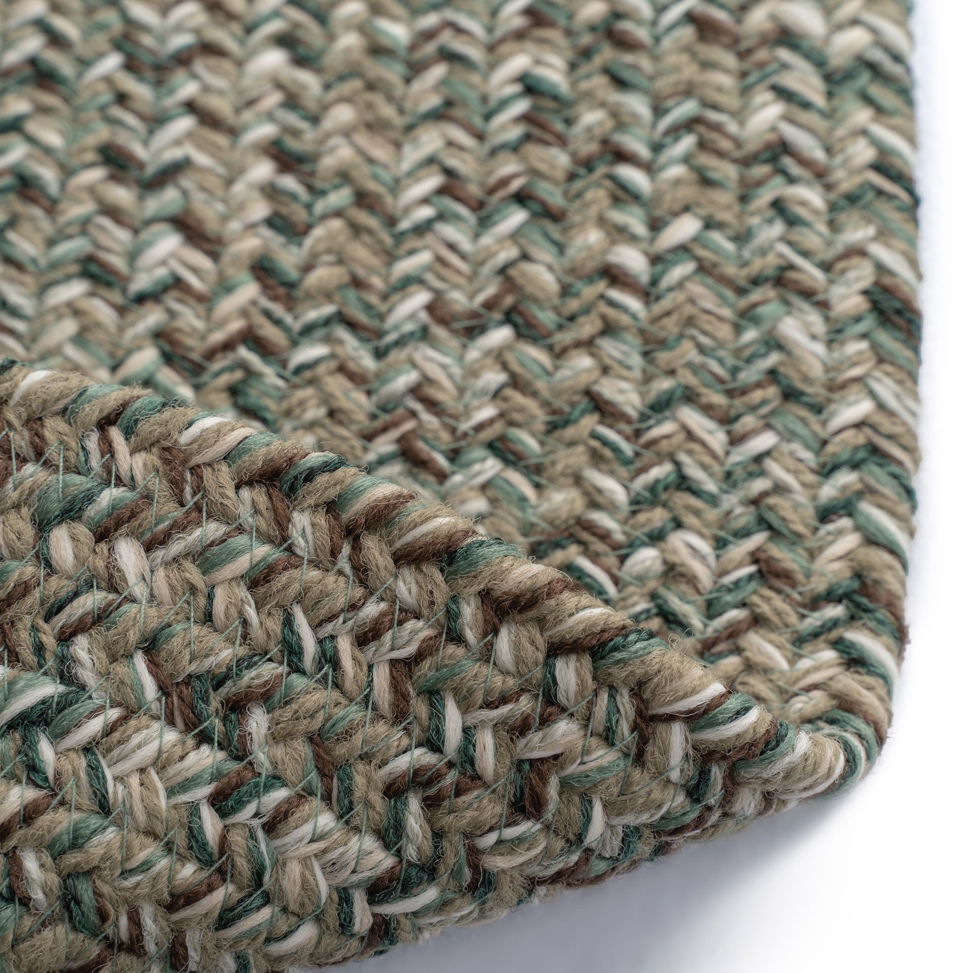 Stockton Medium Green Braided Rug Round image