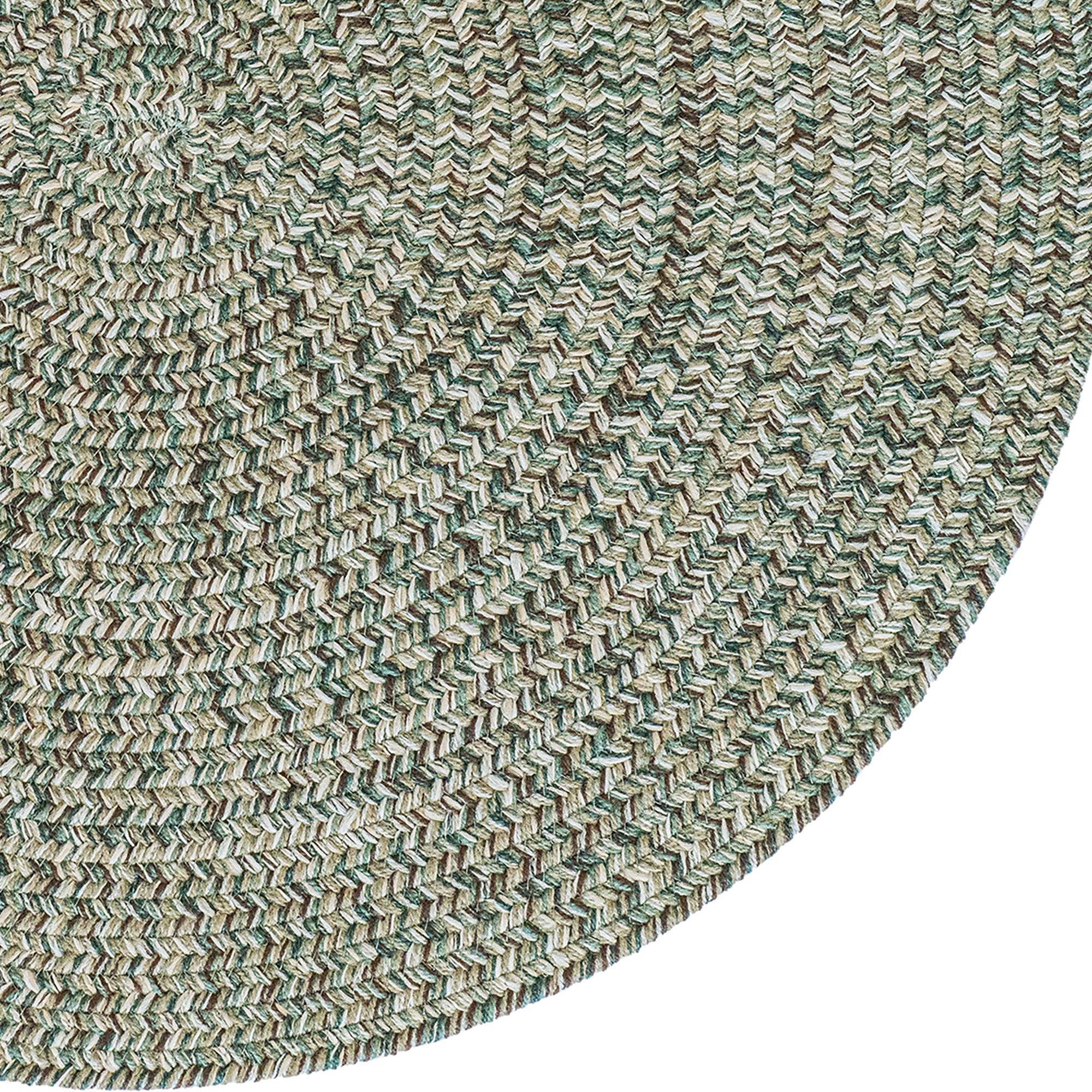 Stockton Medium Green Braided Rug Round image